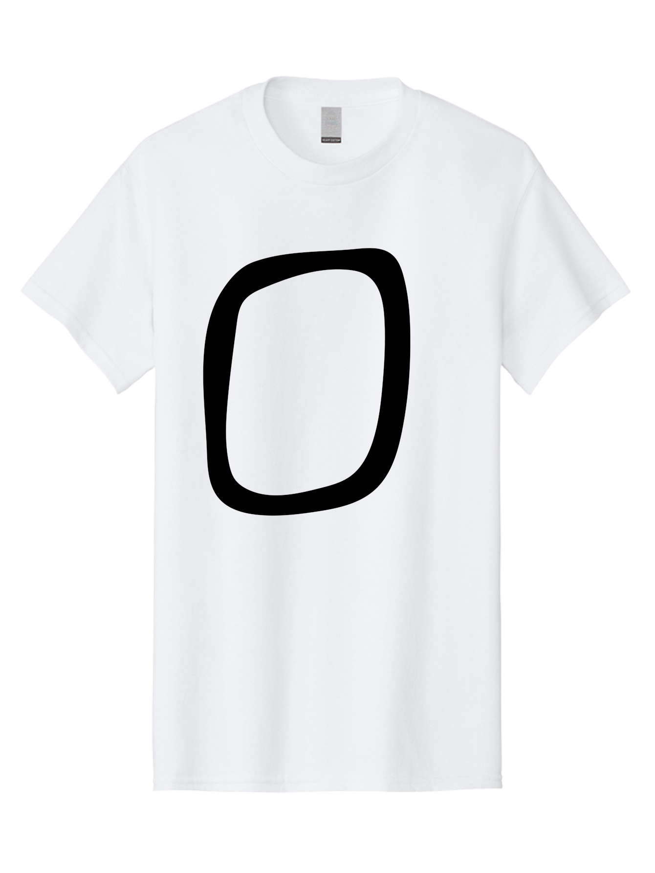 0 Men'S Graphic Tee, 100% Cotton, Comfortable Casual Summer Wear, Machine Washable, Handwritten Zero, Black Outline, Simple Design, Minimalist Style, Numeral, Number Zero, Digit -  Aaa351