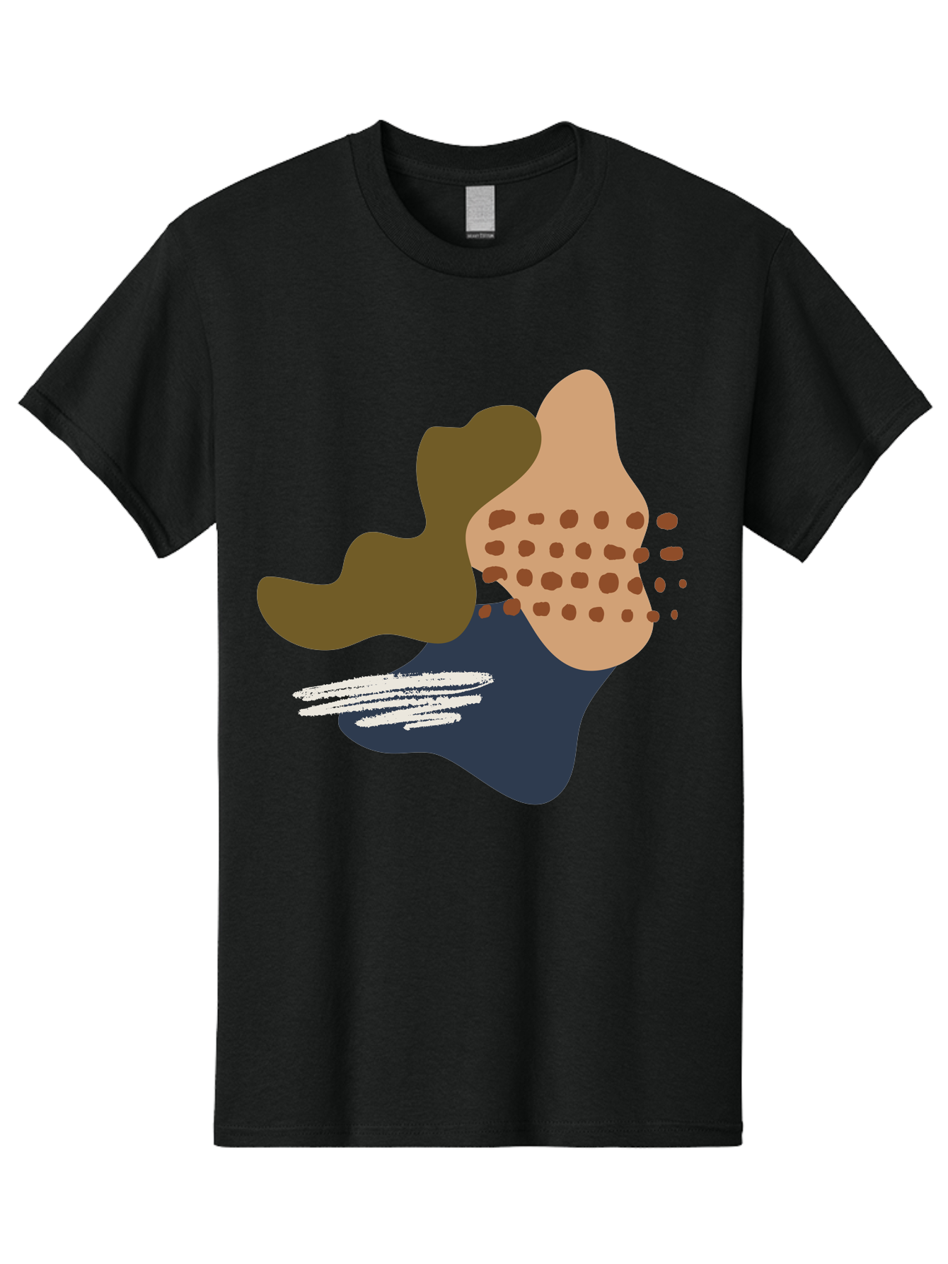 Abstract-Shapes-1 Men'S Graphic Tee, 100% Cotton, Comfortable Casual Summer Wear, Machine Washable, Abstract Art, Modern Design, Irregular Shapes, Earthy Tones, Bold Colors, Dynamic Composition, Creative Expression, Contemporary Style -  Aaa353