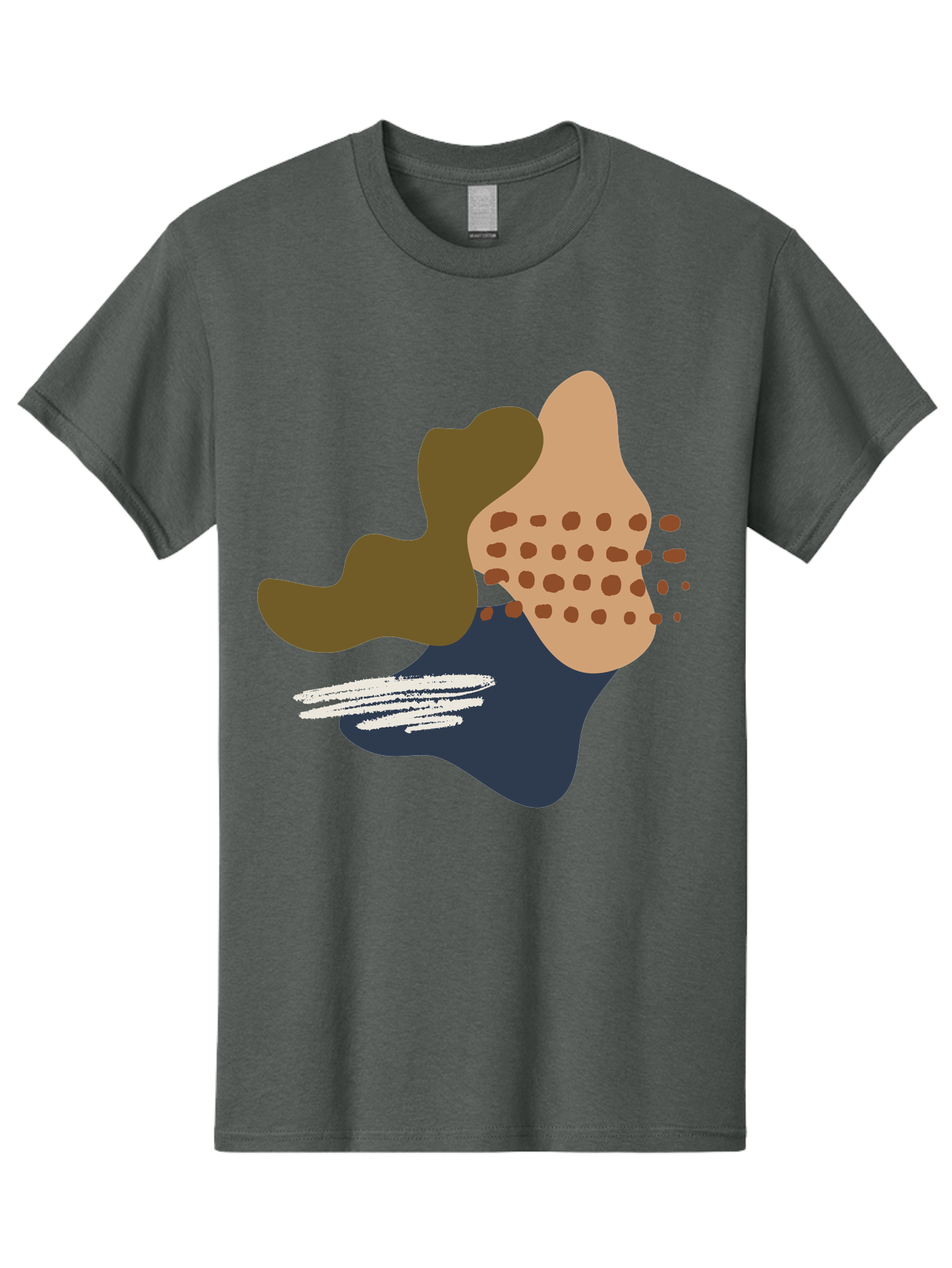 Abstract-Shapes-1 Men'S Graphic Tee, 100% Cotton, Comfortable Casual Summer Wear, Machine Washable, Abstract Art, Modern Design, Irregular Shapes, Earthy Tones, Bold Colors, Dynamic Composition, Creative Expression, Contemporary Style -  Aaa353