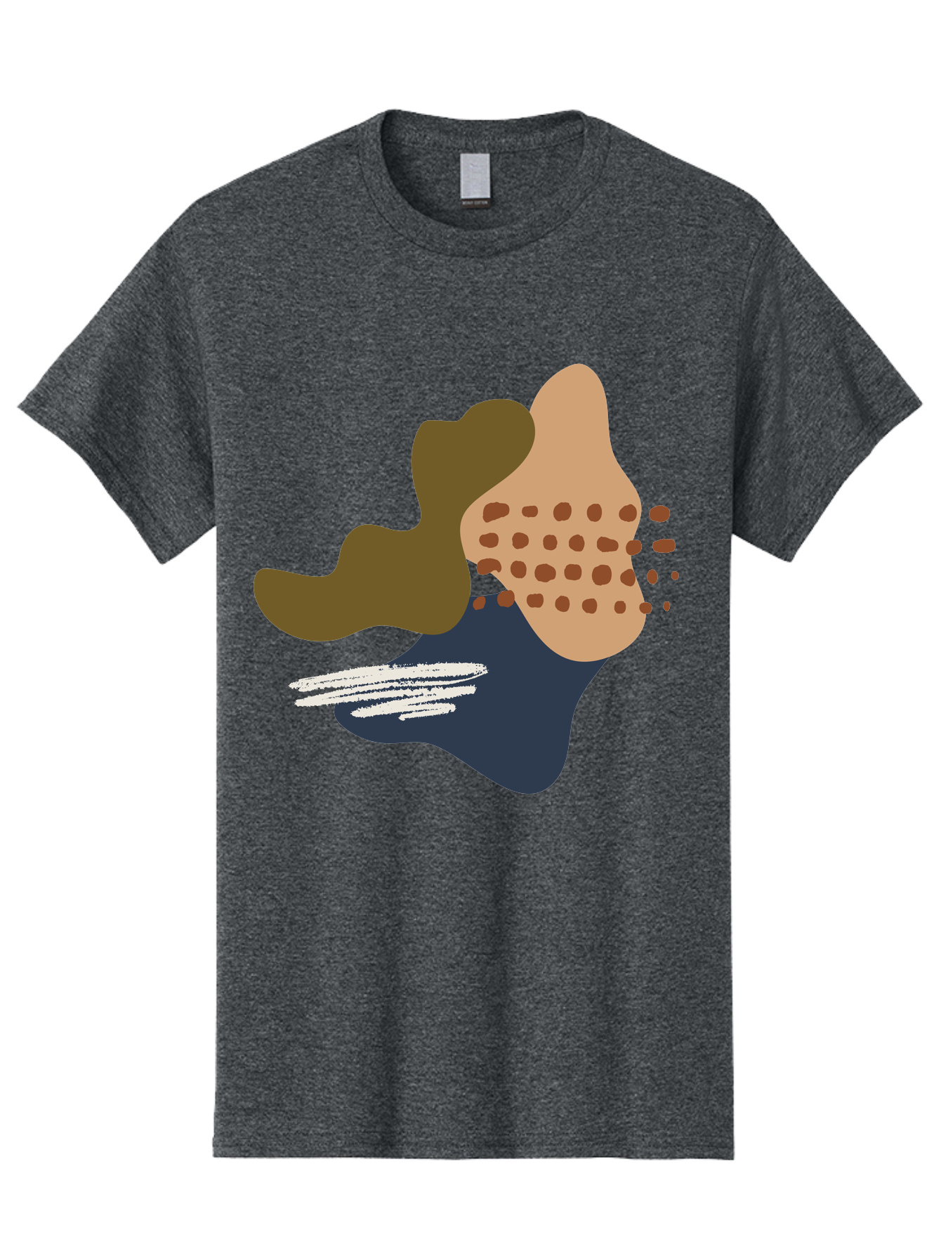 Abstract-Shapes-1 Men'S Graphic Tee, 100% Cotton, Comfortable Casual Summer Wear, Machine Washable, Abstract Art, Modern Design, Irregular Shapes, Earthy Tones, Bold Colors, Dynamic Composition, Creative Expression, Contemporary Style -  Aaa353