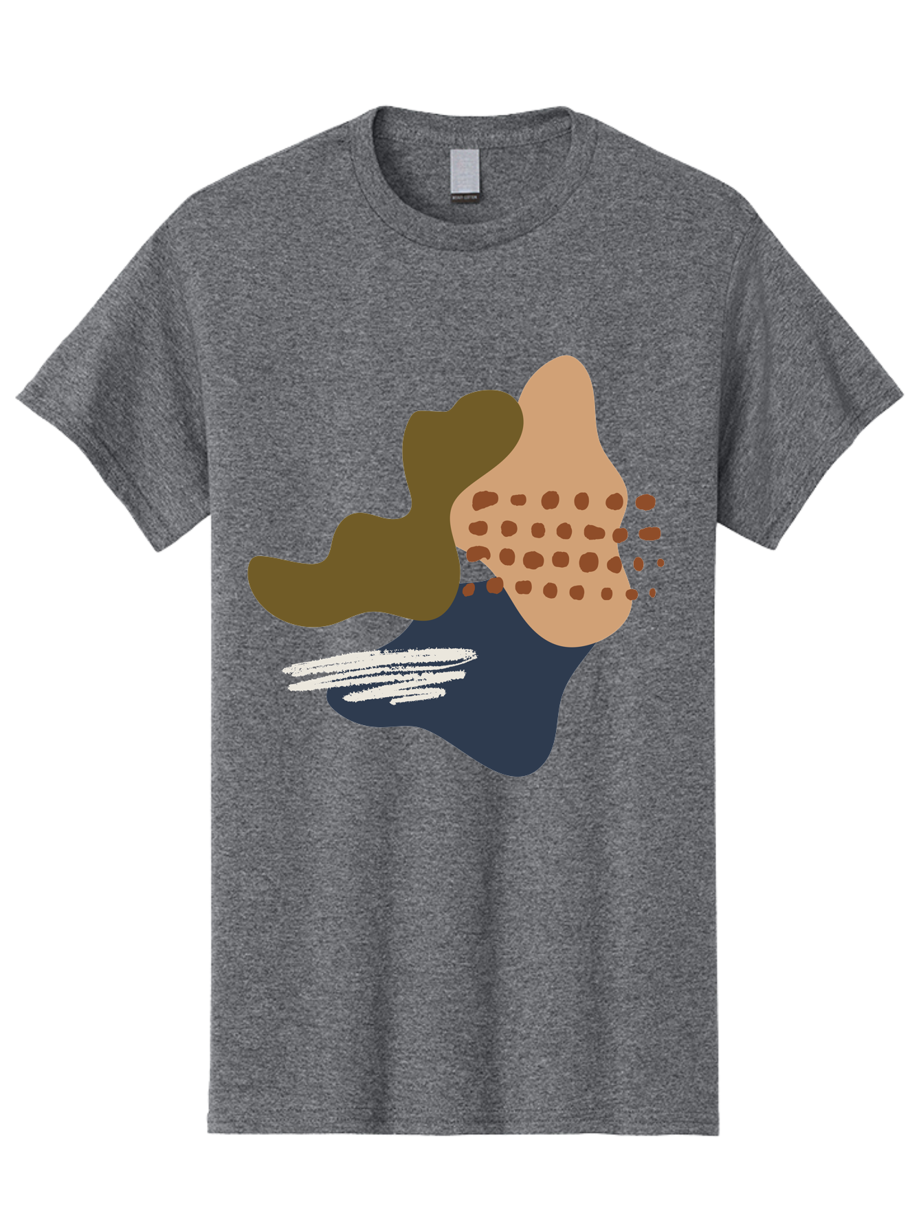 Abstract-Shapes-1 Men'S Graphic Tee, 100% Cotton, Comfortable Casual Summer Wear, Machine Washable, Abstract Art, Modern Design, Irregular Shapes, Earthy Tones, Bold Colors, Dynamic Composition, Creative Expression, Contemporary Style -  Aaa353