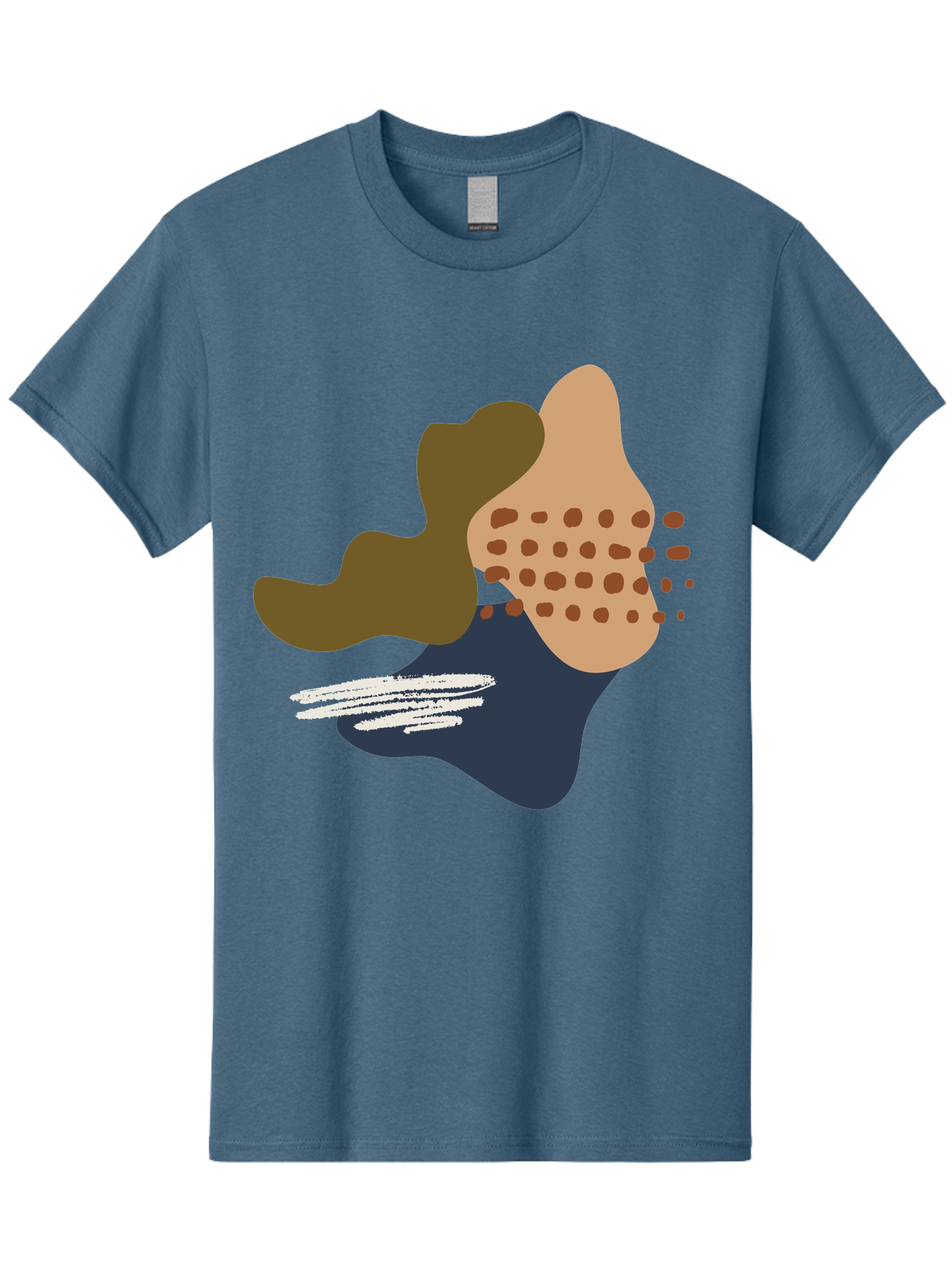 Abstract-Shapes-1 Men'S Graphic Tee, 100% Cotton, Comfortable Casual Summer Wear, Machine Washable, Abstract Art, Modern Design, Irregular Shapes, Earthy Tones, Bold Colors, Dynamic Composition, Creative Expression, Contemporary Style -  Aaa353
