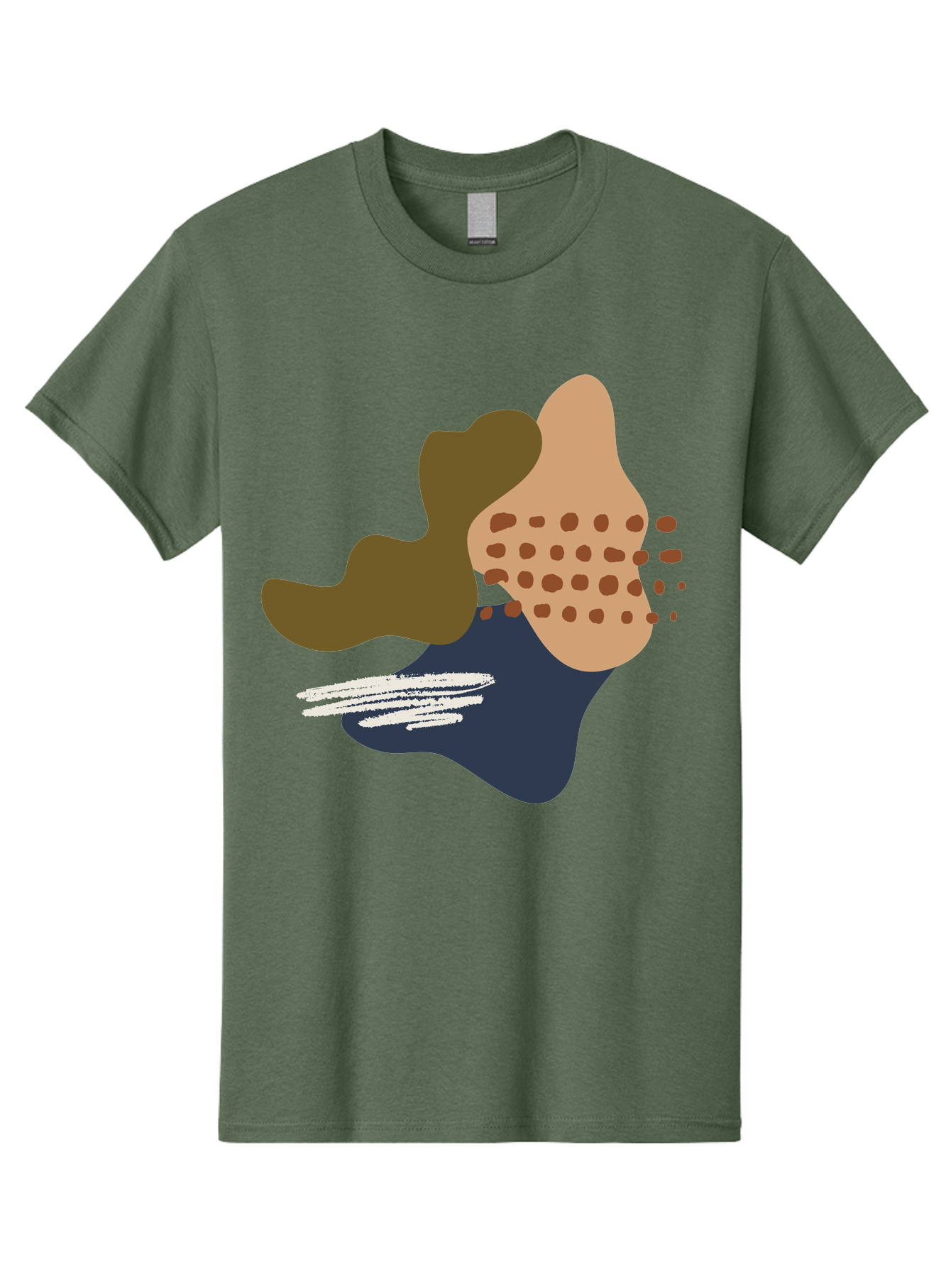 Abstract-Shapes-1 Men'S Graphic Tee, 100% Cotton, Comfortable Casual Summer Wear, Machine Washable, Abstract Art, Modern Design, Irregular Shapes, Earthy Tones, Bold Colors, Dynamic Composition, Creative Expression, Contemporary Style -  Aaa353