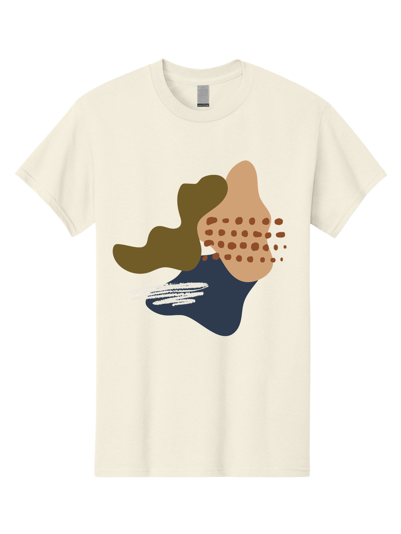 Abstract-Shapes-1 Men'S Graphic Tee, 100% Cotton, Comfortable Casual Summer Wear, Machine Washable, Abstract Art, Modern Design, Irregular Shapes, Earthy Tones, Bold Colors, Dynamic Composition, Creative Expression, Contemporary Style -  Aaa353
