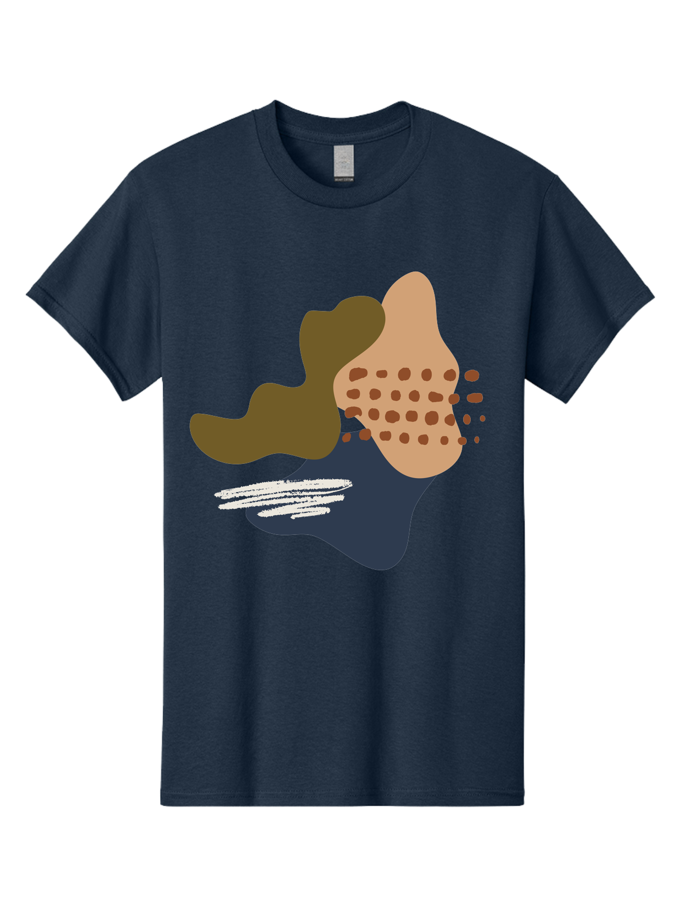 Abstract-Shapes-1 Men'S Graphic Tee, 100% Cotton, Comfortable Casual Summer Wear, Machine Washable, Abstract Art, Modern Design, Irregular Shapes, Earthy Tones, Bold Colors, Dynamic Composition, Creative Expression, Contemporary Style -  Aaa353