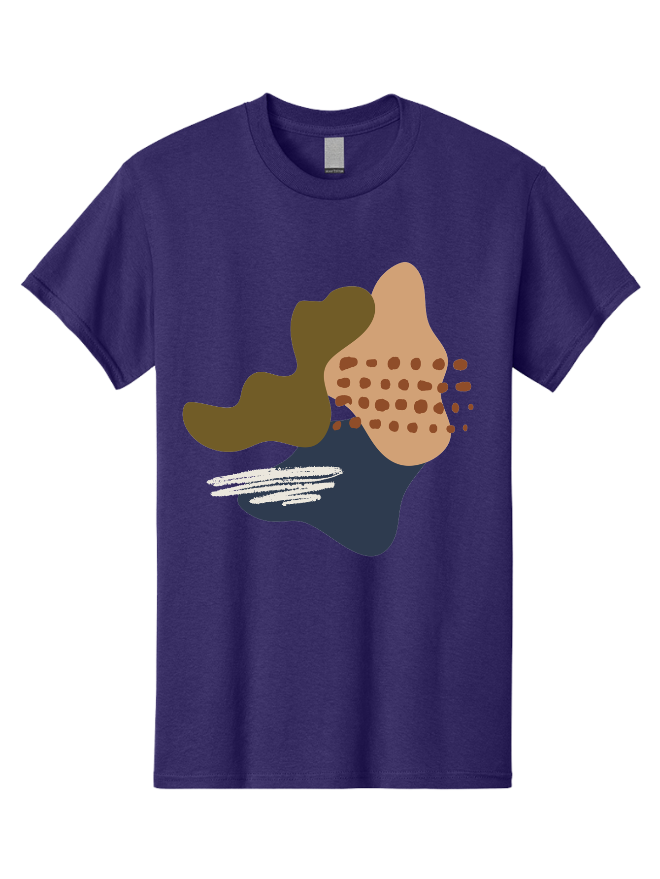 Abstract-Shapes-1 Men'S Graphic Tee, 100% Cotton, Comfortable Casual Summer Wear, Machine Washable, Abstract Art, Modern Design, Irregular Shapes, Earthy Tones, Bold Colors, Dynamic Composition, Creative Expression, Contemporary Style -  Aaa353