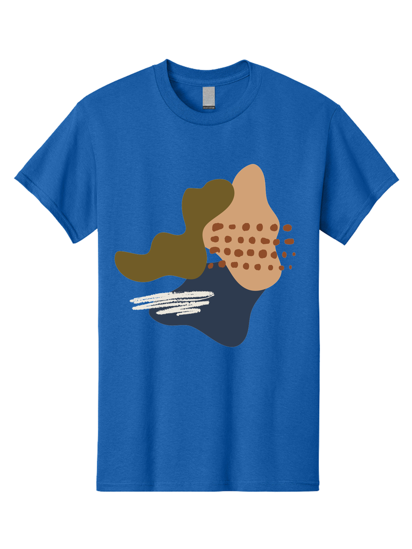 Abstract-Shapes-1 Men'S Graphic Tee, 100% Cotton, Comfortable Casual Summer Wear, Machine Washable, Abstract Art, Modern Design, Irregular Shapes, Earthy Tones, Bold Colors, Dynamic Composition, Creative Expression, Contemporary Style -  Aaa353