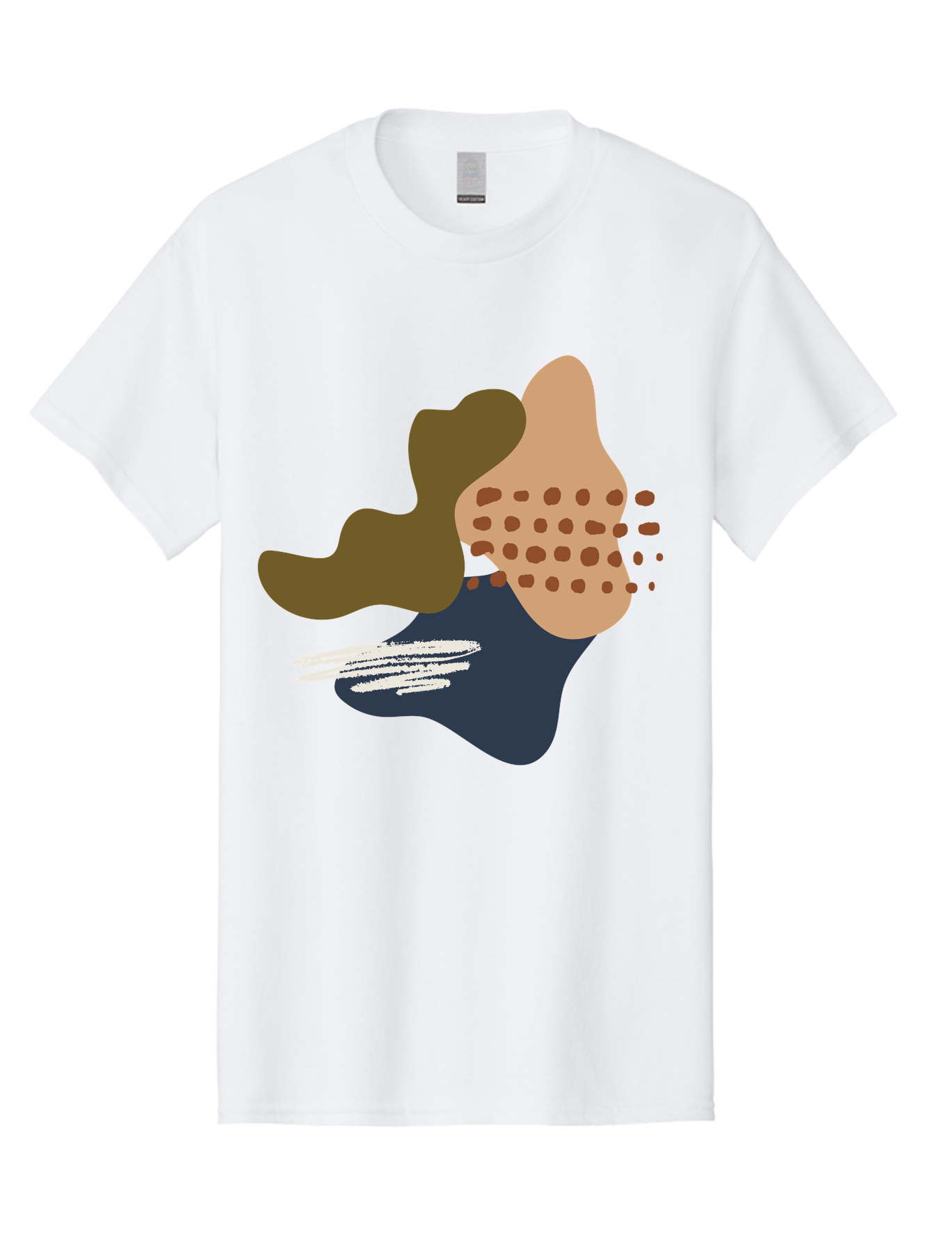 Abstract-Shapes-1 Men'S Graphic Tee, 100% Cotton, Comfortable Casual Summer Wear, Machine Washable, Abstract Art, Modern Design, Irregular Shapes, Earthy Tones, Bold Colors, Dynamic Composition, Creative Expression, Contemporary Style -  Aaa353