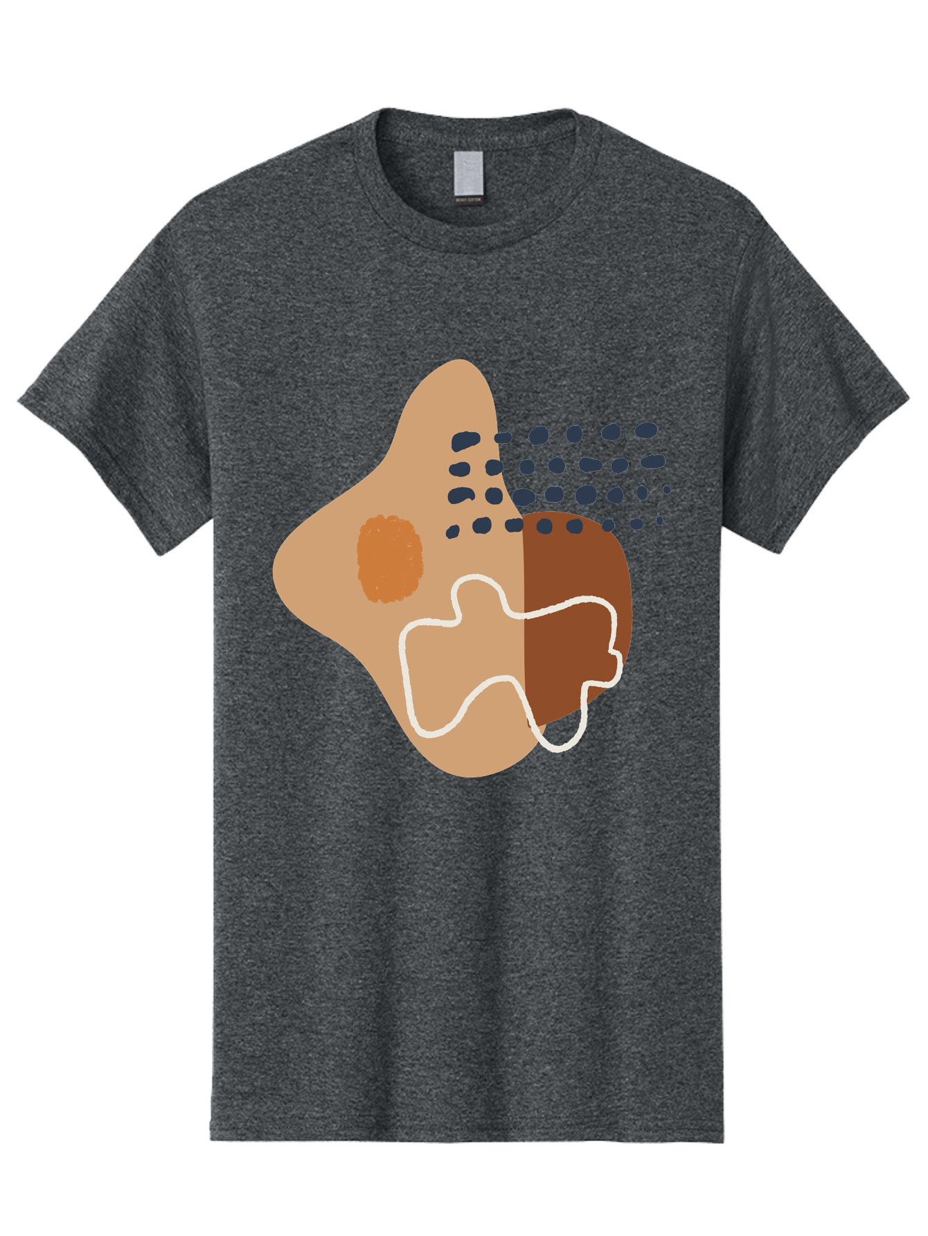 Abstract-Shapes-2 Men'S Graphic Tee, 100% Cotton, Comfortable Casual Summer Wear, Machine Washable, Stylized Head Profile, Abstract Shapes, Modern Design, Minimalist Art, Creative Expression, Digital Illustration, Dotted Patterns, -  Aaa354