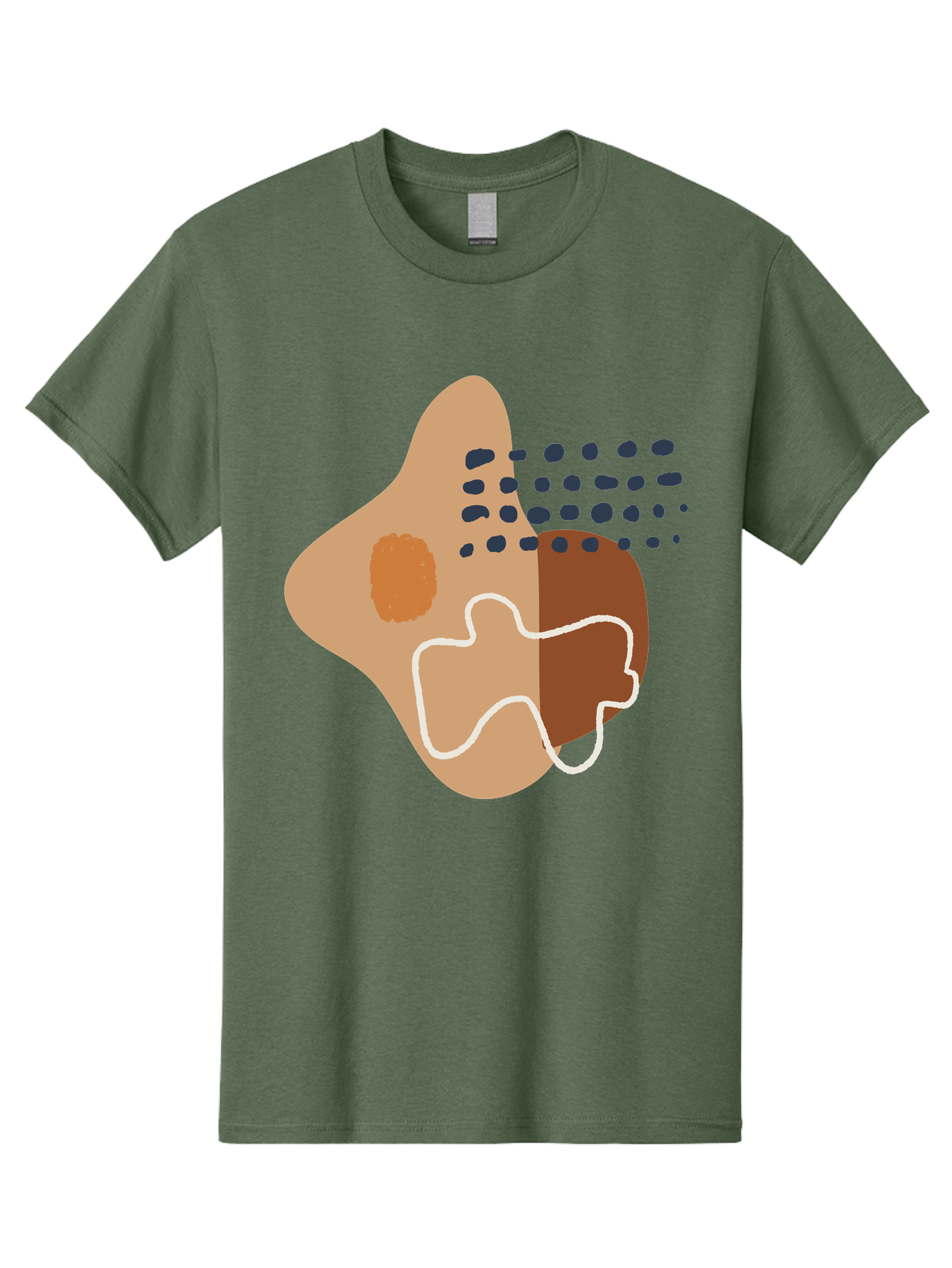 Abstract-Shapes-2 Men'S Graphic Tee, 100% Cotton, Comfortable Casual Summer Wear, Machine Washable, Stylized Head Profile, Abstract Shapes, Modern Design, Minimalist Art, Creative Expression, Digital Illustration, Dotted Patterns, -  Aaa354