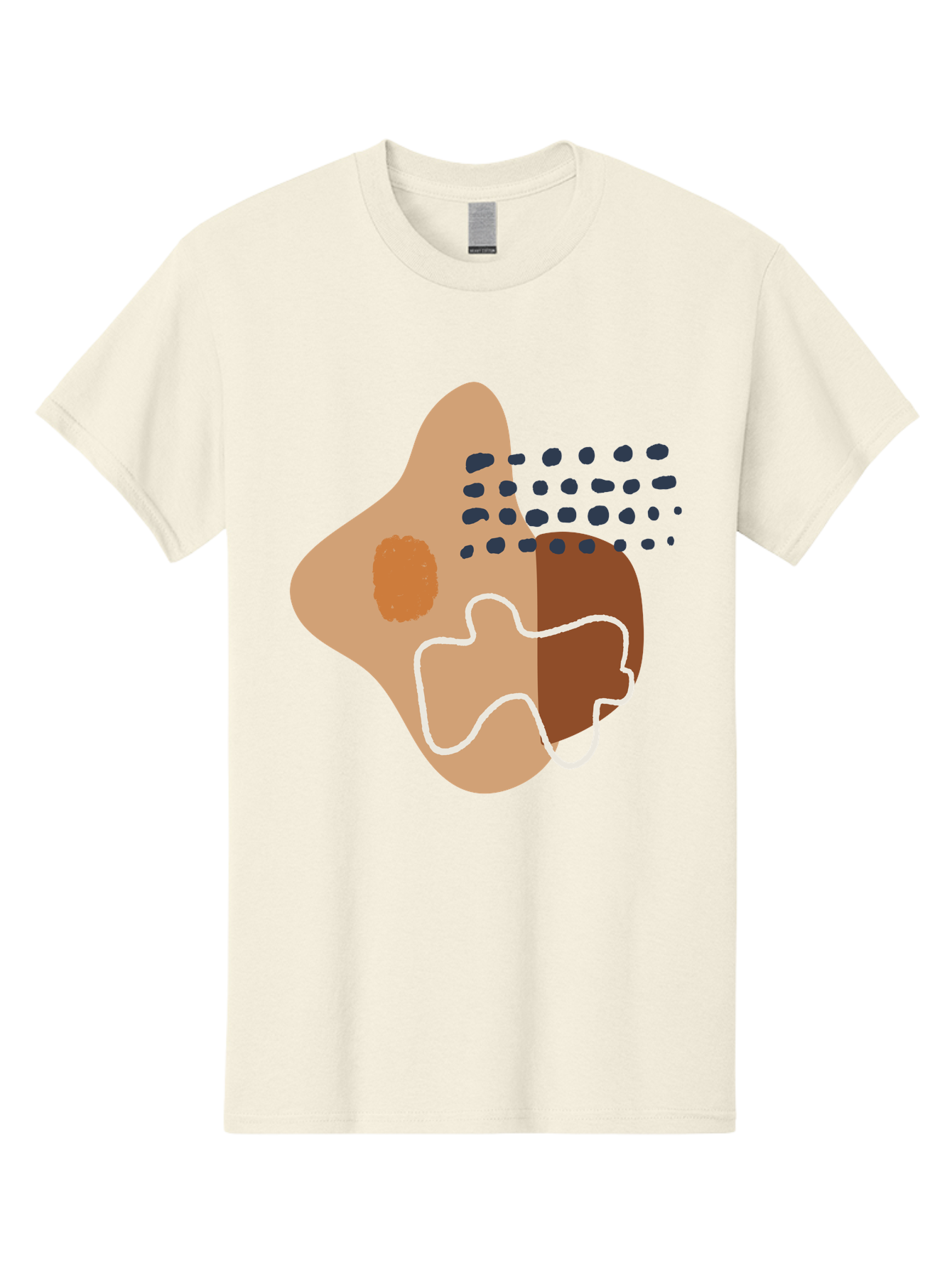Abstract-Shapes-2 Men'S Graphic Tee, 100% Cotton, Comfortable Casual Summer Wear, Machine Washable, Stylized Head Profile, Abstract Shapes, Modern Design, Minimalist Art, Creative Expression, Digital Illustration, Dotted Patterns, -  Aaa354