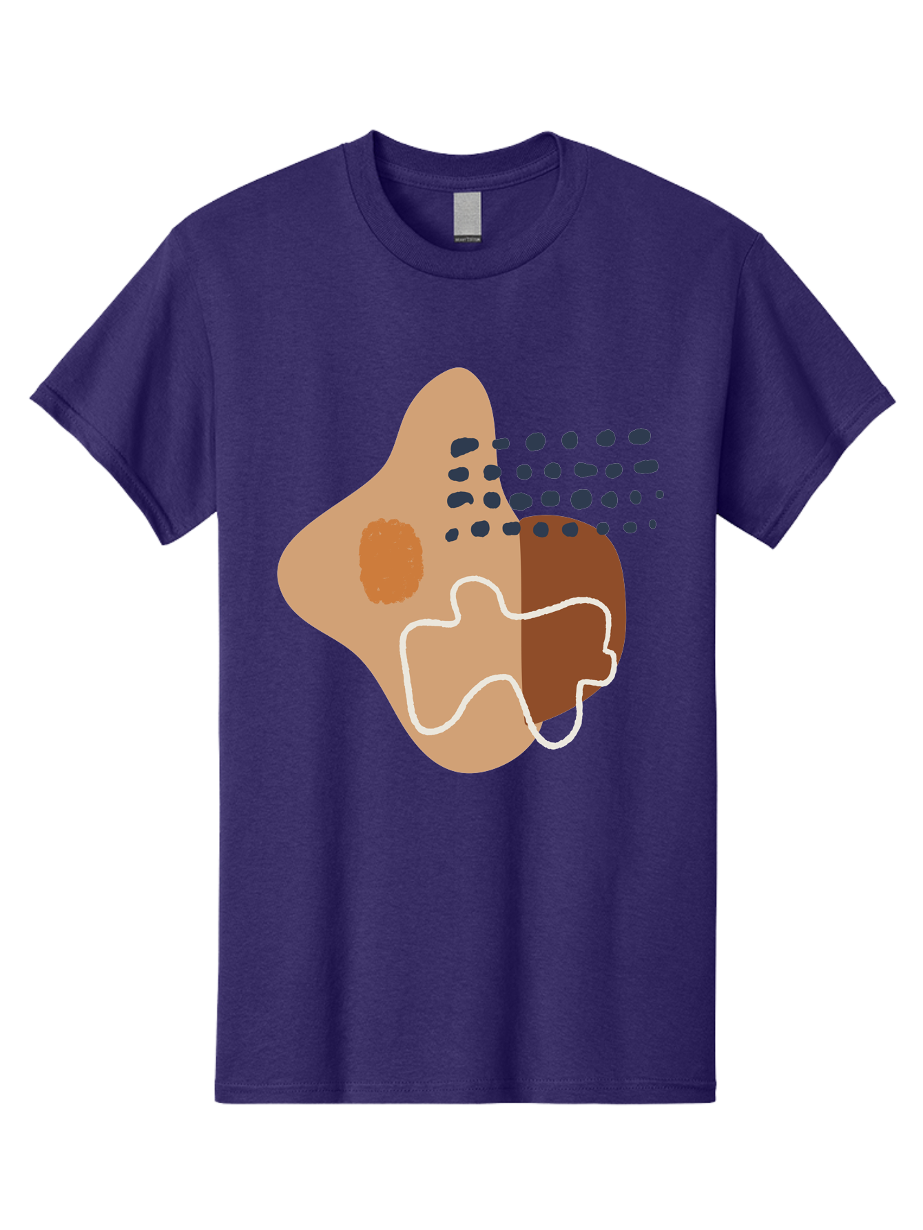 Abstract-Shapes-2 Men'S Graphic Tee, 100% Cotton, Comfortable Casual Summer Wear, Machine Washable, Stylized Head Profile, Abstract Shapes, Modern Design, Minimalist Art, Creative Expression, Digital Illustration, Dotted Patterns, -  Aaa354
