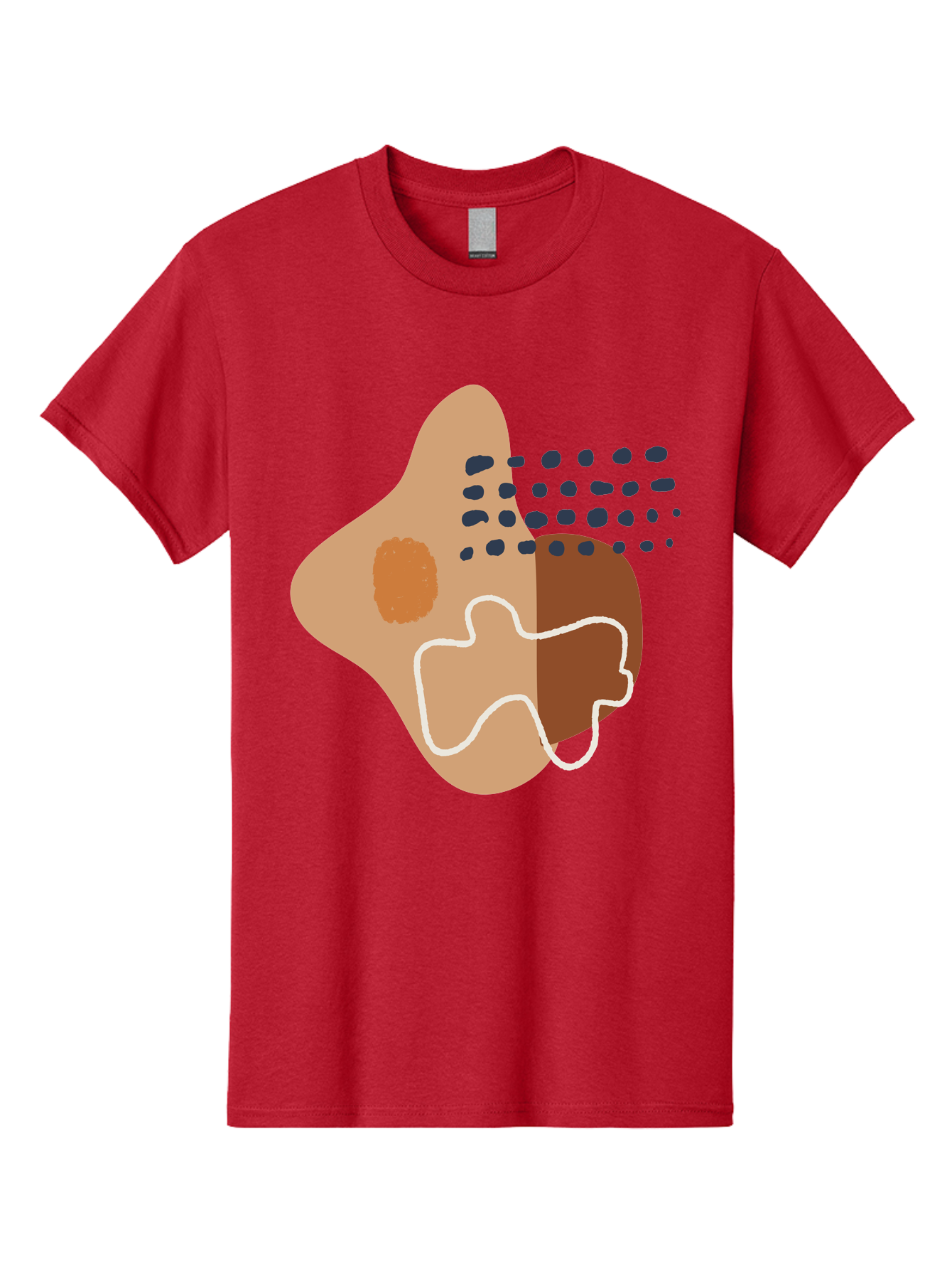 Abstract-Shapes-2 Men'S Graphic Tee, 100% Cotton, Comfortable Casual Summer Wear, Machine Washable, Stylized Head Profile, Abstract Shapes, Modern Design, Minimalist Art, Creative Expression, Digital Illustration, Dotted Patterns, -  Aaa354