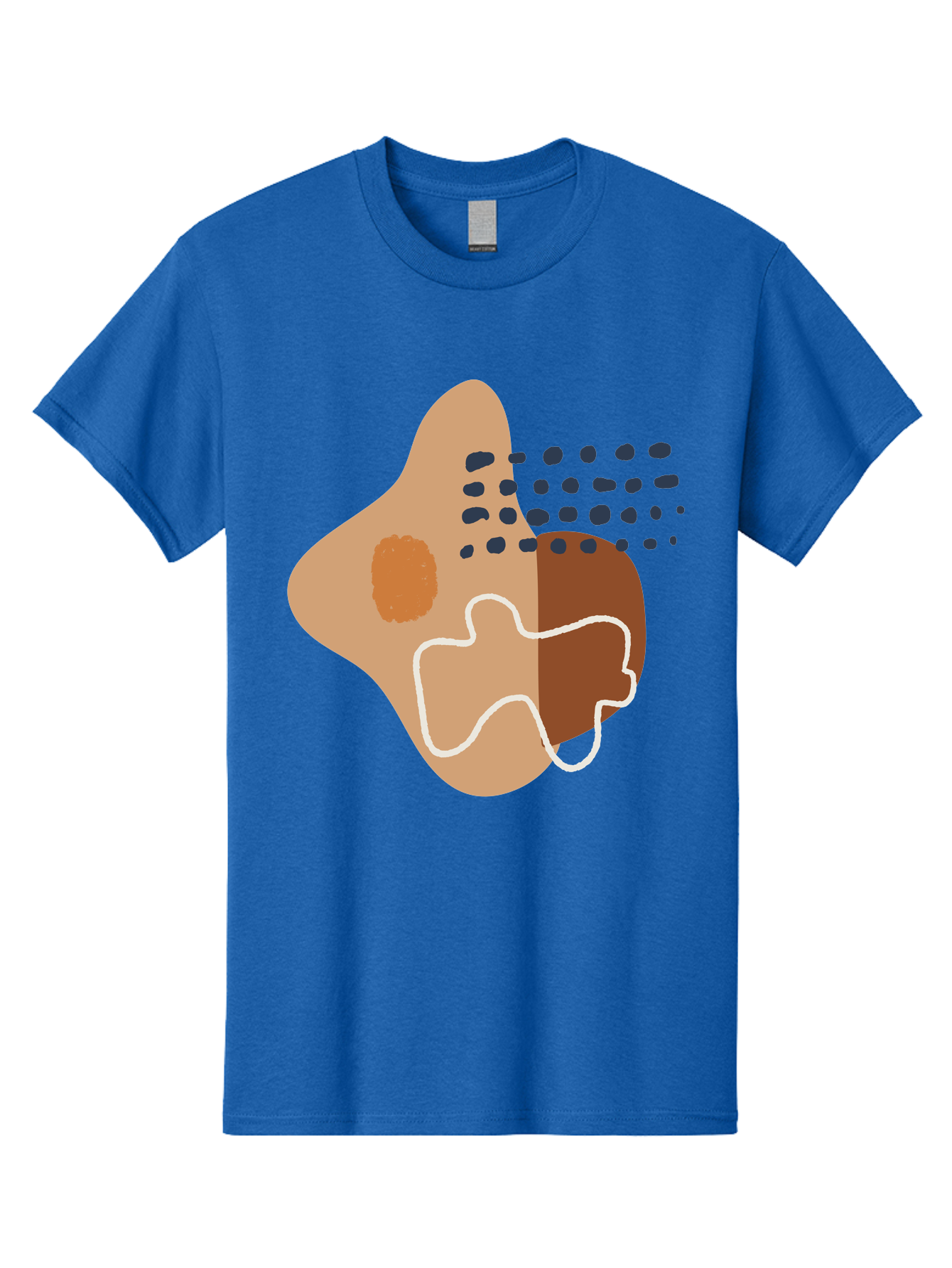 Abstract-Shapes-2 Men'S Graphic Tee, 100% Cotton, Comfortable Casual Summer Wear, Machine Washable, Stylized Head Profile, Abstract Shapes, Modern Design, Minimalist Art, Creative Expression, Digital Illustration, Dotted Patterns, -  Aaa354