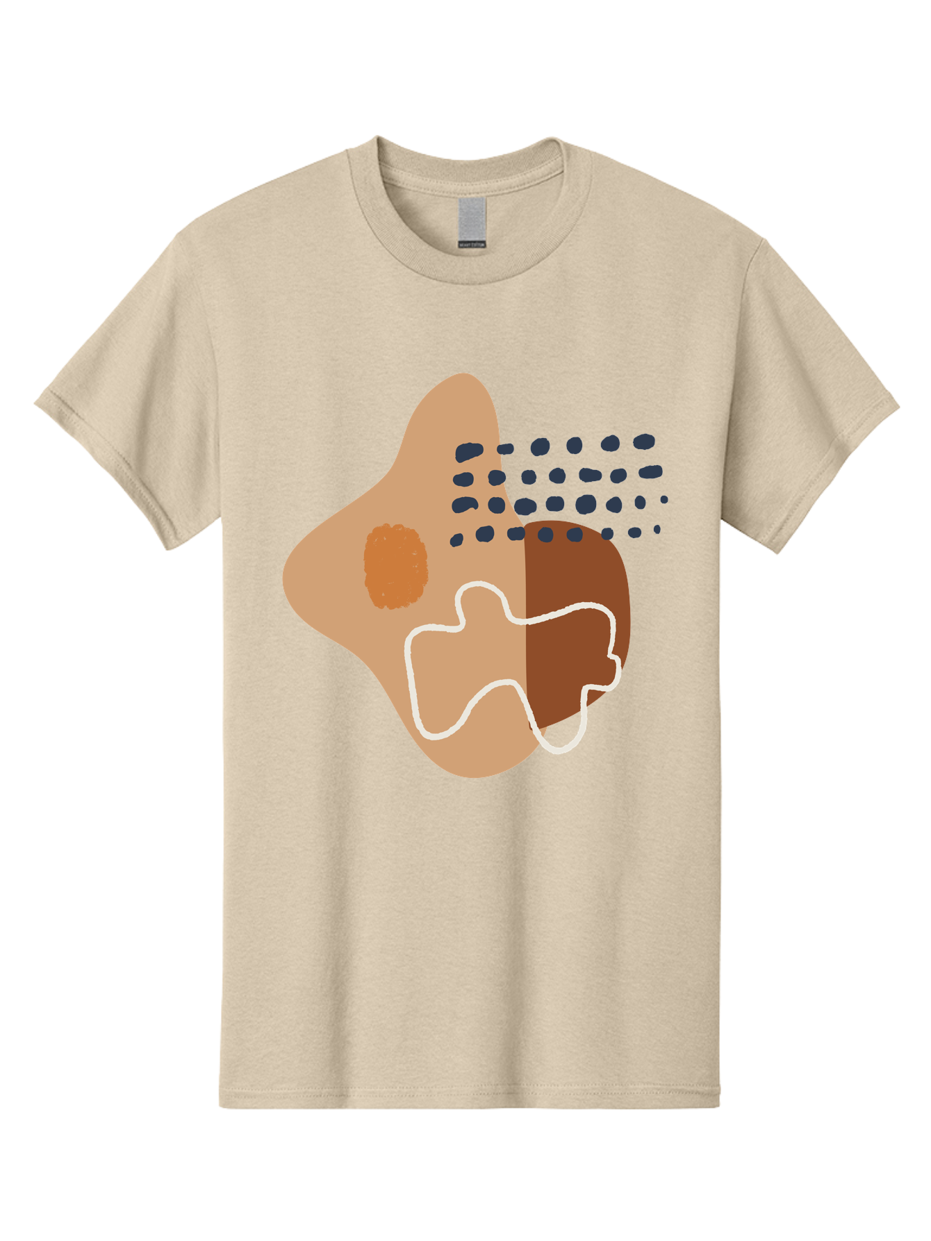 Abstract-Shapes-2 Men'S Graphic Tee, 100% Cotton, Comfortable Casual Summer Wear, Machine Washable, Stylized Head Profile, Abstract Shapes, Modern Design, Minimalist Art, Creative Expression, Digital Illustration, Dotted Patterns, -  Aaa354