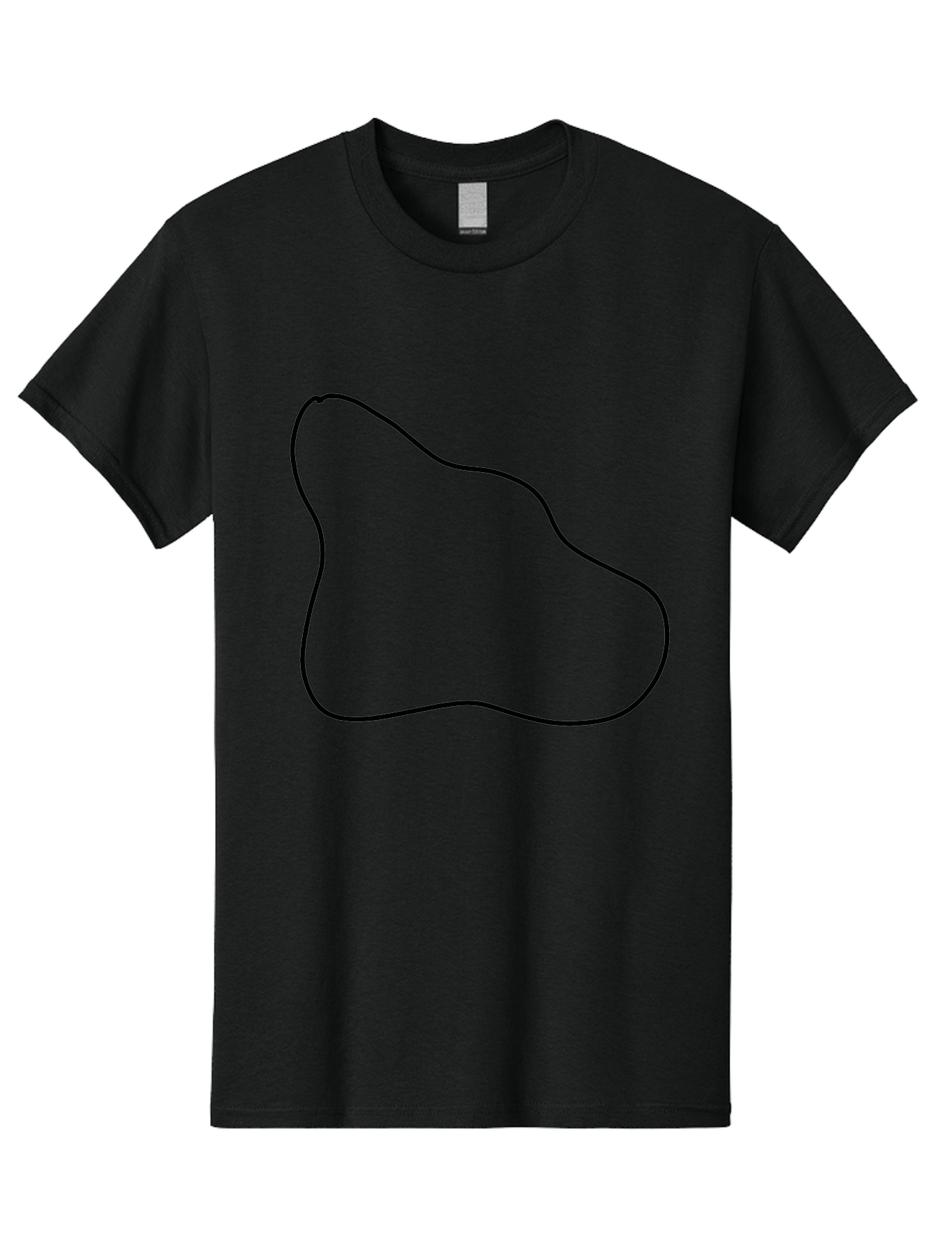 irregular shape, black outline, abstract design, unique form, simple graphics, minimalist art, modern shapes