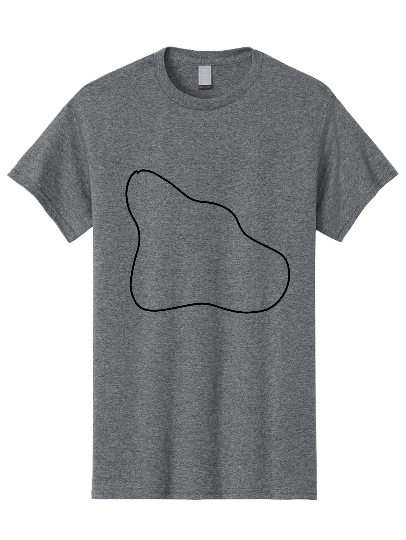 irregular shape, black outline, abstract design, unique form, simple graphics, minimalist art, modern shapes