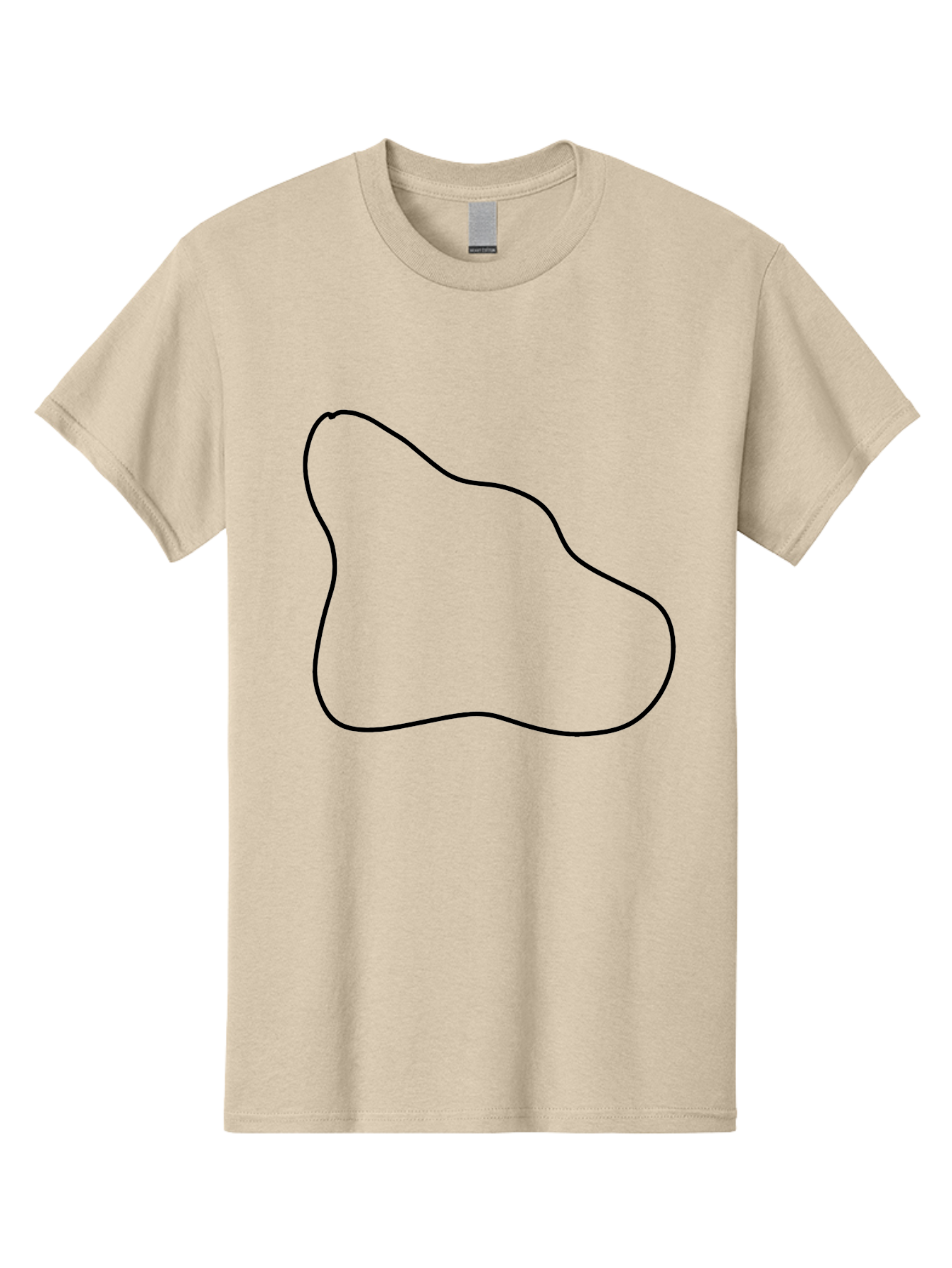 Amorphous-Shape Men'S Graphic Tee, 100% Cotton, Comfortable Casual Summer Wear, Machine Washable, Irregular Shape, Black Outline, Abstract Design, Unique Form, Simple Graphics, Minimalist Art, Modern Shapes -  Aaa359