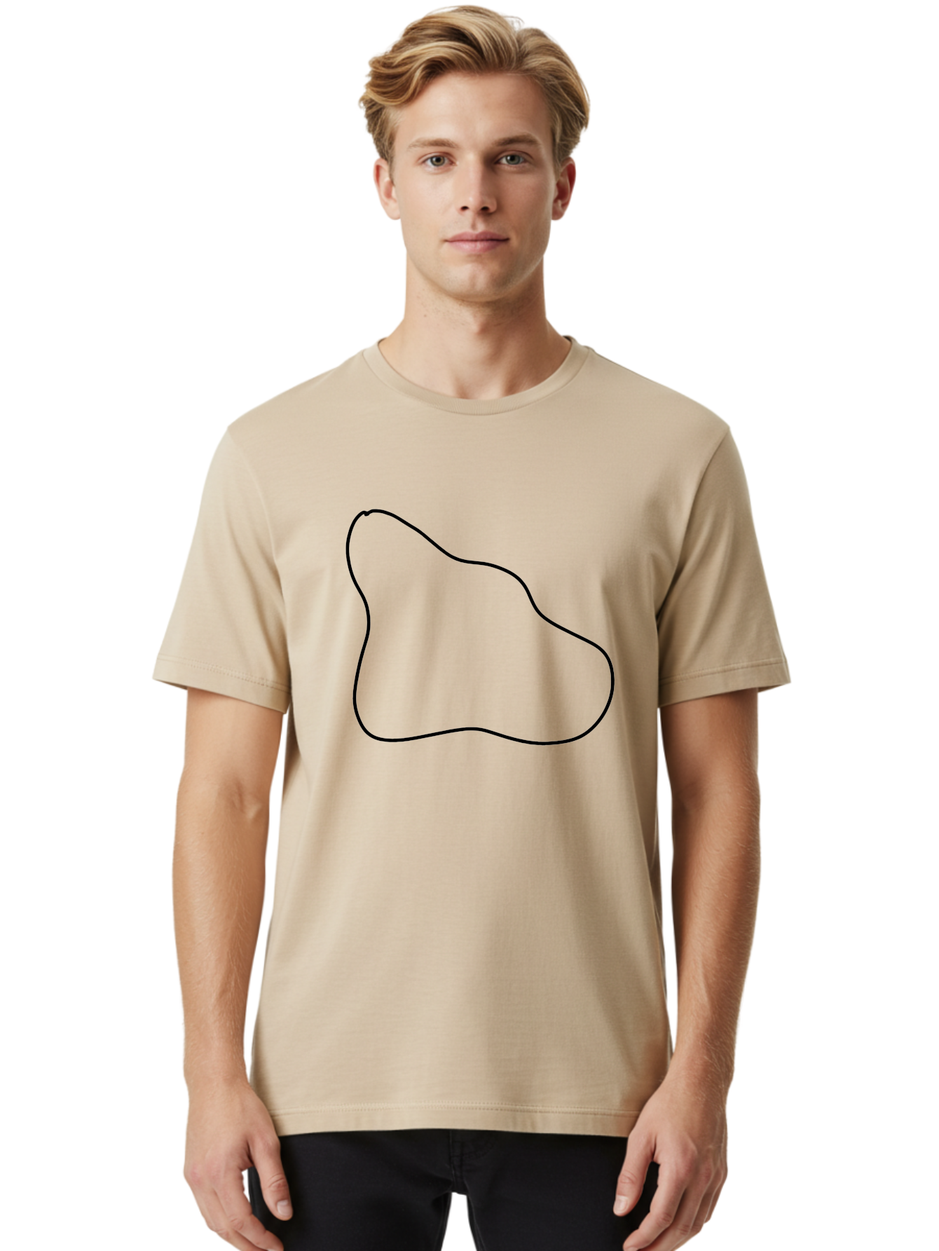 irregular shape, black outline, abstract design, unique form, simple graphics, minimalist art, modern shapes