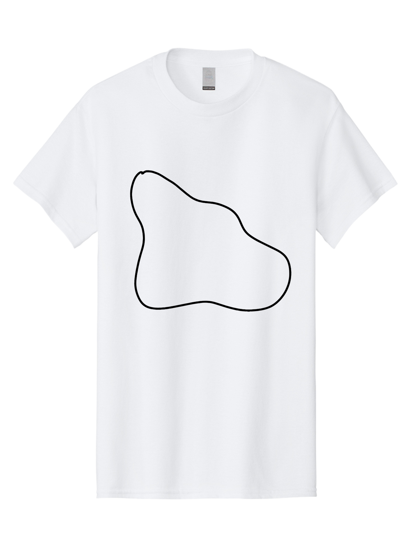 irregular shape, black outline, abstract design, unique form, simple graphics, minimalist art, modern shapes