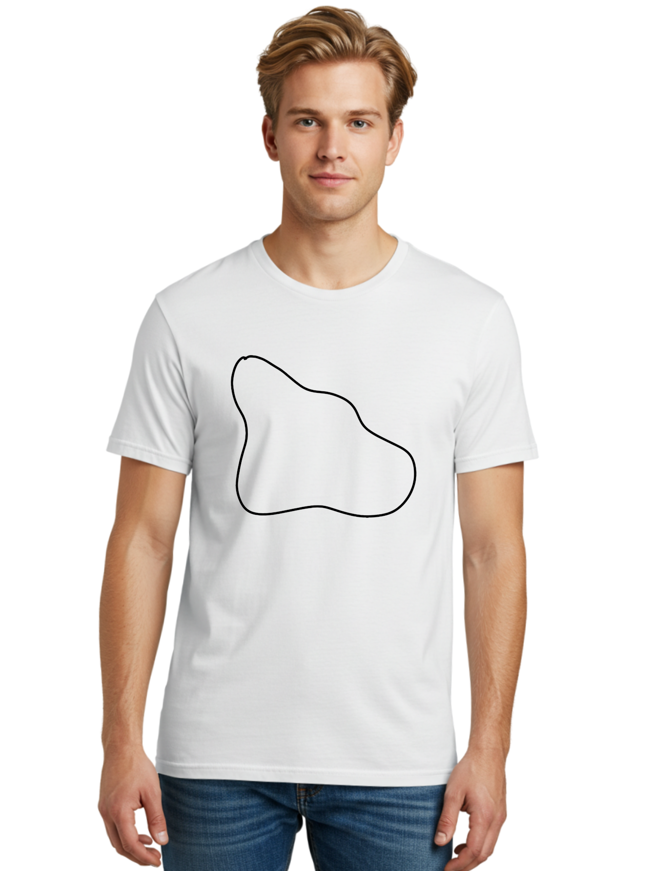 irregular shape, black outline, abstract design, unique form, simple graphics, minimalist art, modern shapes