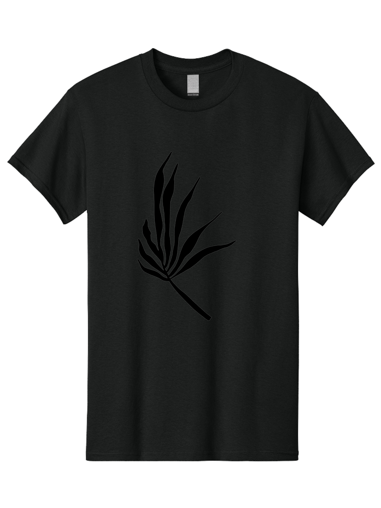 Bamboo Men'S Graphic Tee, 100% Cotton, Comfortable Casual Summer Wear, Machine Washable, Bamboo, Black Silhouette, Minimalist Design, Simple Shapes, Modern Art, Graphic Illustration, Leafy Stems, Contemporary Style, Abstract Form -  Aaa360