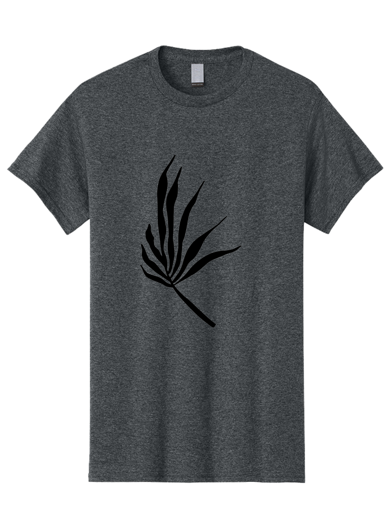 Bamboo Men'S Graphic Tee, 100% Cotton, Comfortable Casual Summer Wear, Machine Washable, Bamboo, Black Silhouette, Minimalist Design, Simple Shapes, Modern Art, Graphic Illustration, Leafy Stems, Contemporary Style, Abstract Form -  Aaa360