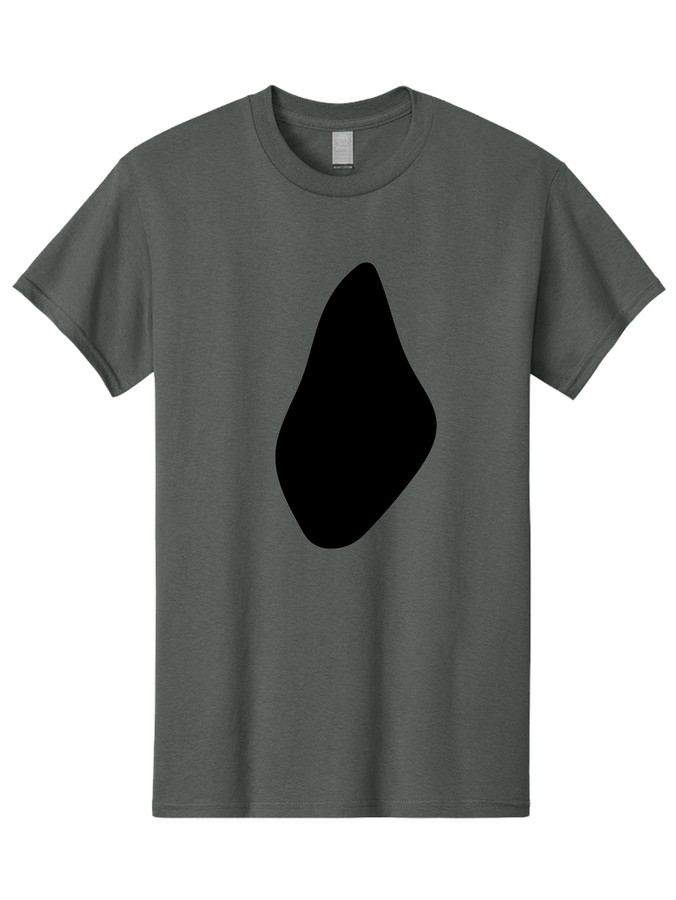 Black-Abstract-Shape Men'S Graphic Tee, 100% Cotton, Comfortable Casual Summer Wear, Machine Washable, Black Silhouette, Smooth Shape, Abstract Design, Minimalist Art, Simple Form, Elegant Silhouette, Modern Graphic -  Aaa361