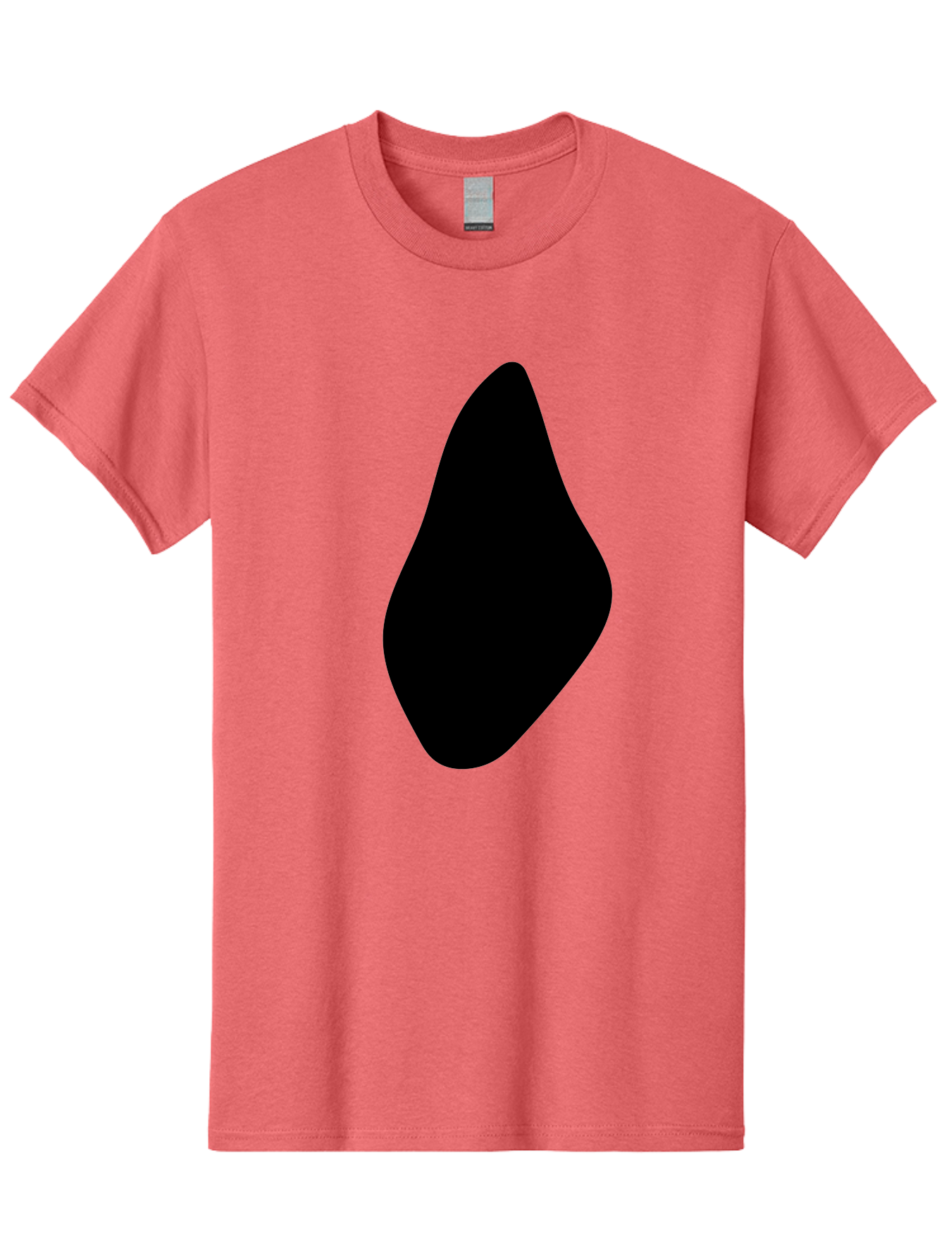 Black-Abstract-Shape Men'S Graphic Tee, 100% Cotton, Comfortable Casual Summer Wear, Machine Washable, Black Silhouette, Smooth Shape, Abstract Design, Minimalist Art, Simple Form, Elegant Silhouette, Modern Graphic -  Aaa361