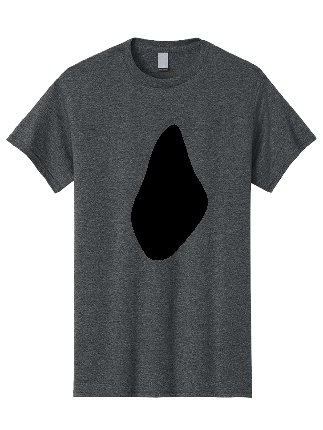 Black-Abstract-Shape Men'S Graphic Tee, 100% Cotton, Comfortable Casual Summer Wear, Machine Washable, Black Silhouette, Smooth Shape, Abstract Design, Minimalist Art, Simple Form, Elegant Silhouette, Modern Graphic -  Aaa361