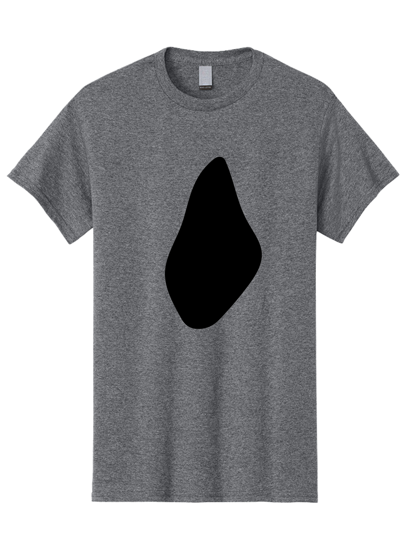 Black-Abstract-Shape Men'S Graphic Tee, 100% Cotton, Comfortable Casual Summer Wear, Machine Washable, Black Silhouette, Smooth Shape, Abstract Design, Minimalist Art, Simple Form, Elegant Silhouette, Modern Graphic -  Aaa361