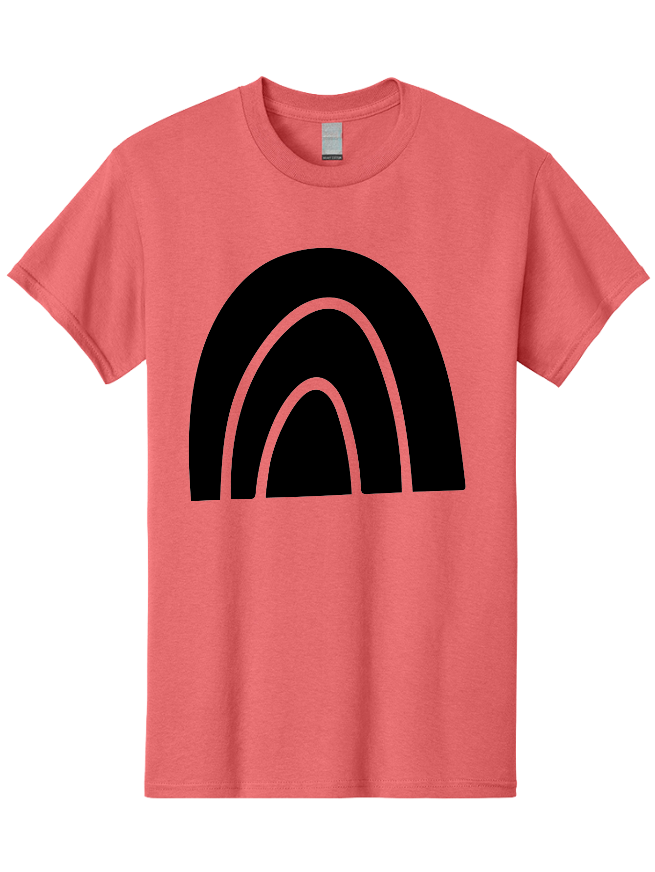 Black-Arches Men'S Graphic Tee, 100% Cotton, Comfortable Casual Summer Wear, Machine Washable, Black Arches, Neon Green Outlines, Modern Minimalist Design, Simple Shapes, Abstract Art, Geometric Pattern -  Aaa363