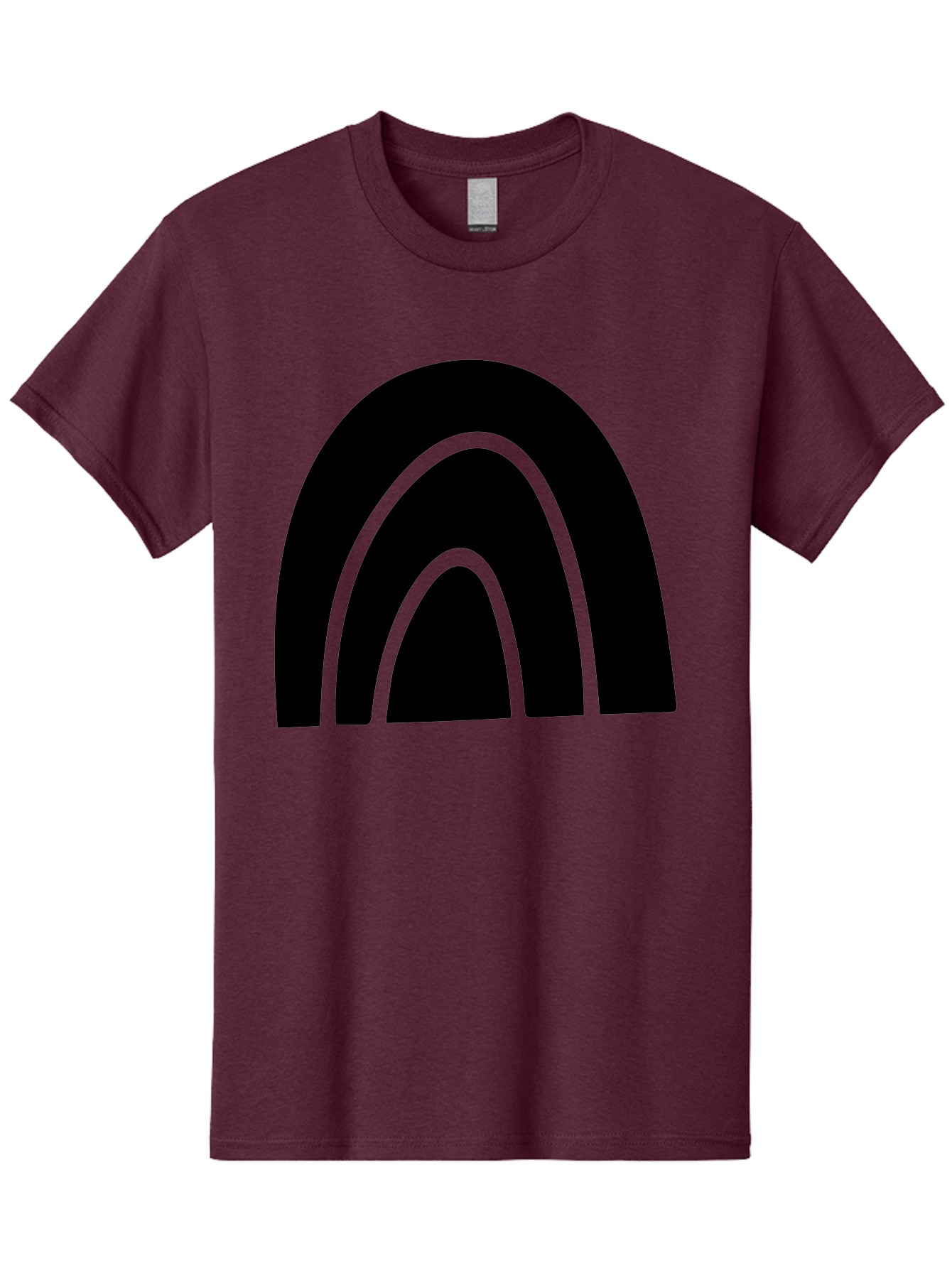 Black-Arches Men'S Graphic Tee, 100% Cotton, Comfortable Casual Summer Wear, Machine Washable, Black Arches, Neon Green Outlines, Modern Minimalist Design, Simple Shapes, Abstract Art, Geometric Pattern -  Aaa363