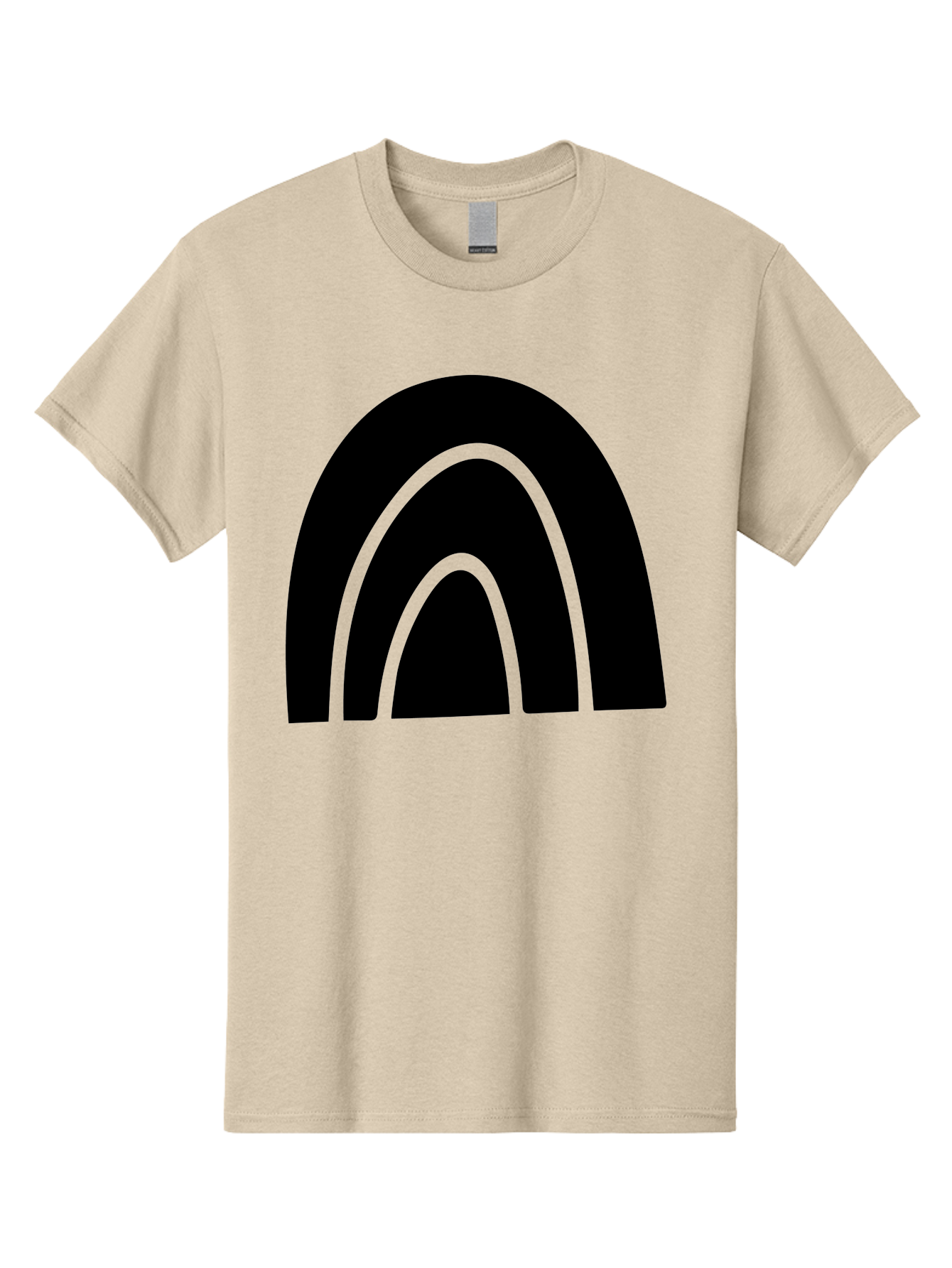 Black-Arches Men'S Graphic Tee, 100% Cotton, Comfortable Casual Summer Wear, Machine Washable, Black Arches, Neon Green Outlines, Modern Minimalist Design, Simple Shapes, Abstract Art, Geometric Pattern -  Aaa363