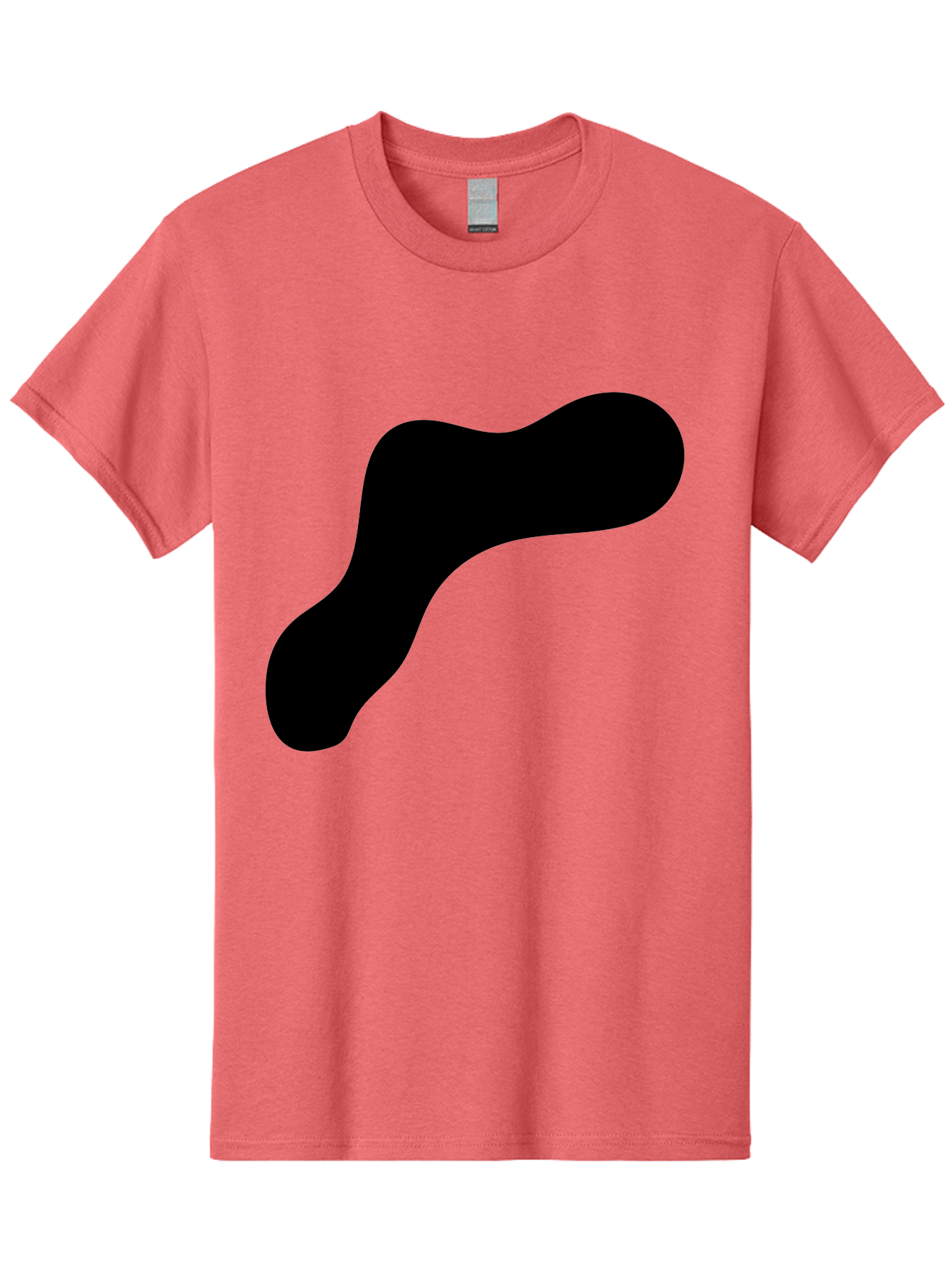 Black-Blob-1 Men'S Graphic Tee, 100% Cotton, Comfortable Casual Summer Wear, Machine Washable, Black Blob, Abstract Shape, Modern Design, Minimalist Art, Fluid Form, Contemporary Graphic -  Aaa364