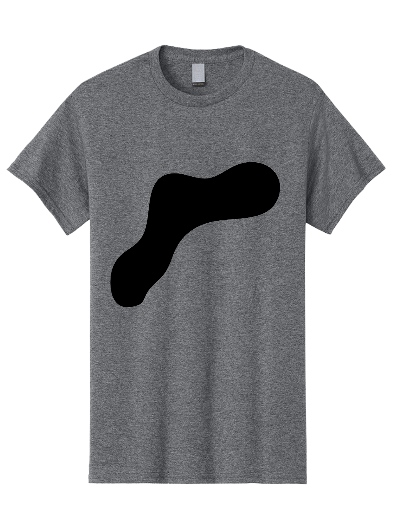 Black-Blob-1 Men'S Graphic Tee, 100% Cotton, Comfortable Casual Summer Wear, Machine Washable, Black Blob, Abstract Shape, Modern Design, Minimalist Art, Fluid Form, Contemporary Graphic -  Aaa364