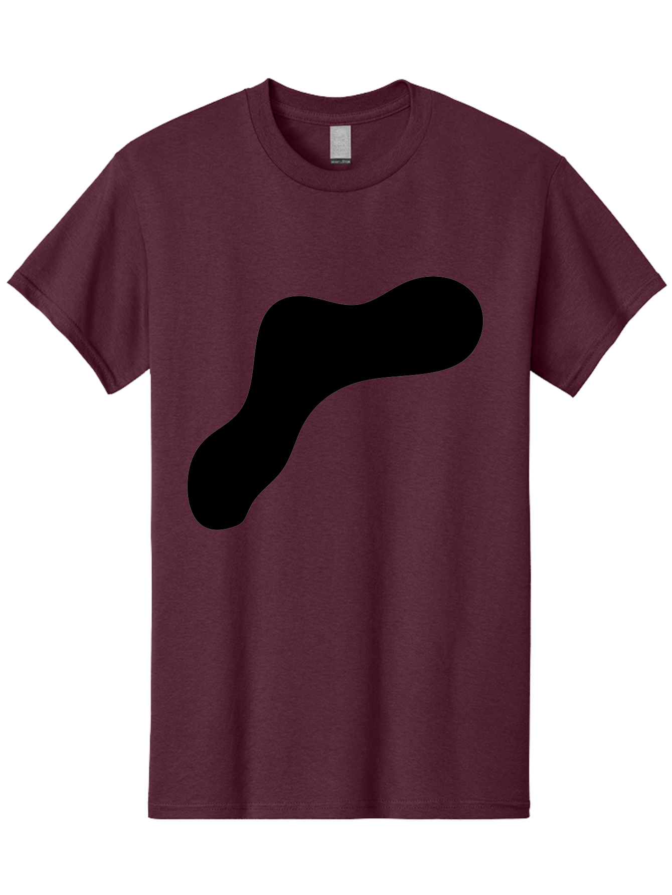 Black-Blob-1 Men'S Graphic Tee, 100% Cotton, Comfortable Casual Summer Wear, Machine Washable, Black Blob, Abstract Shape, Modern Design, Minimalist Art, Fluid Form, Contemporary Graphic -  Aaa364