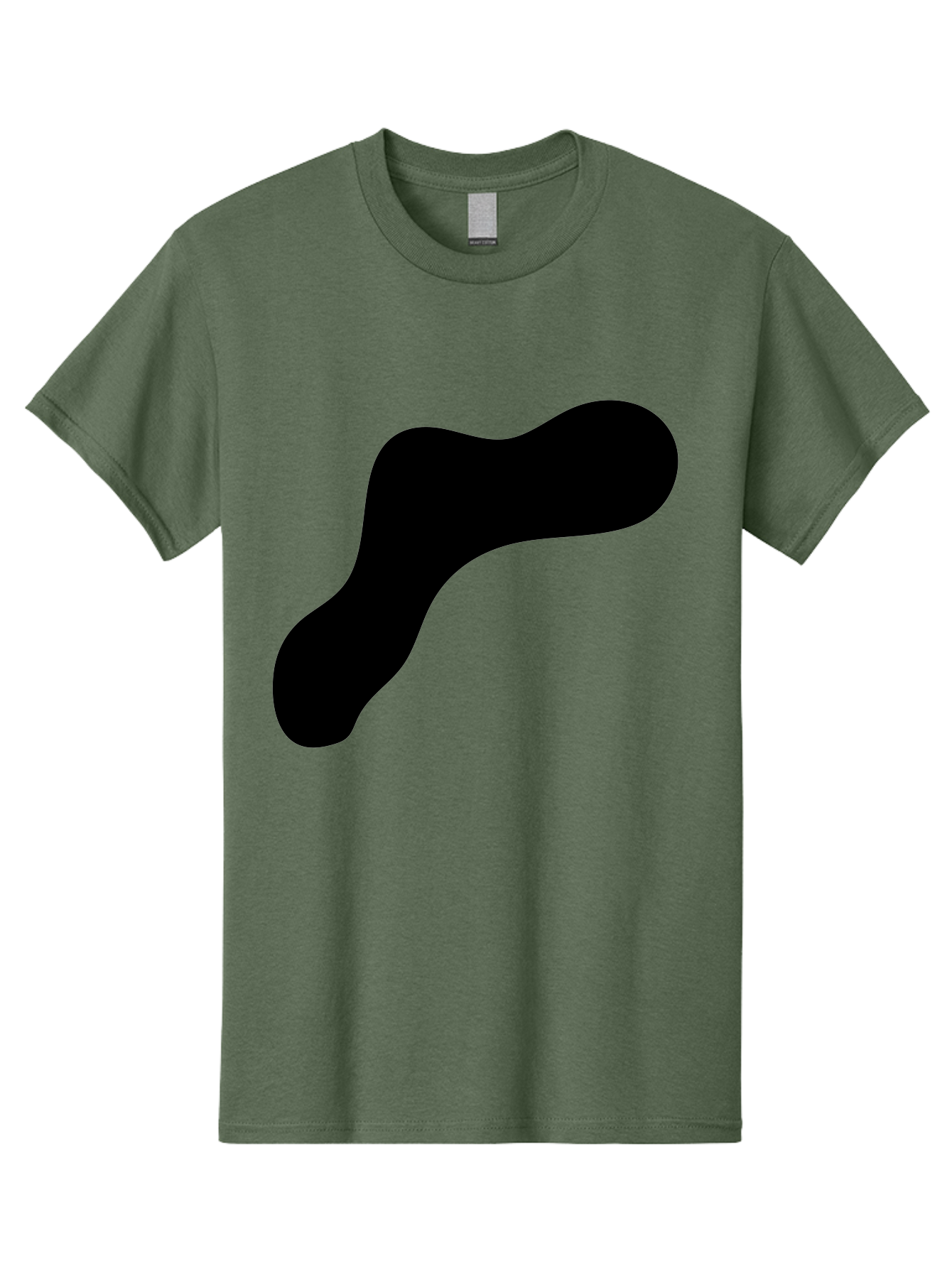 Black-Blob-1 Men'S Graphic Tee, 100% Cotton, Comfortable Casual Summer Wear, Machine Washable, Black Blob, Abstract Shape, Modern Design, Minimalist Art, Fluid Form, Contemporary Graphic -  Aaa364