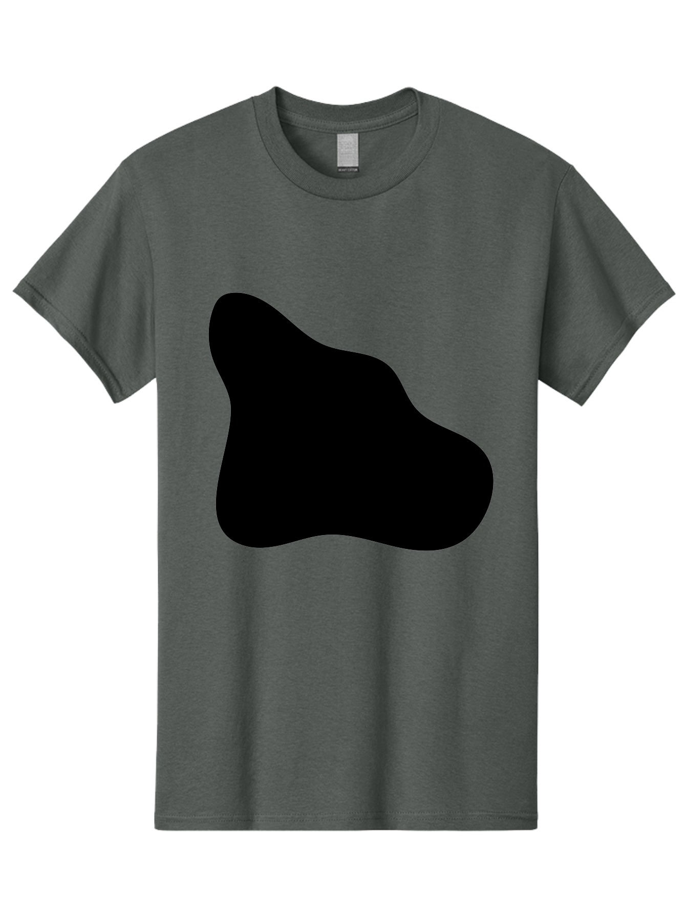 Black-Blob-2 Men'S Graphic Tee, 100% Cotton, Comfortable Casual Summer Wear, Machine Washable, Abstract Shape, Black Silhouette, Irregular Form, Modern Design, Graphic Element, Minimalist Art, Contemporary Style -  Aaa365
