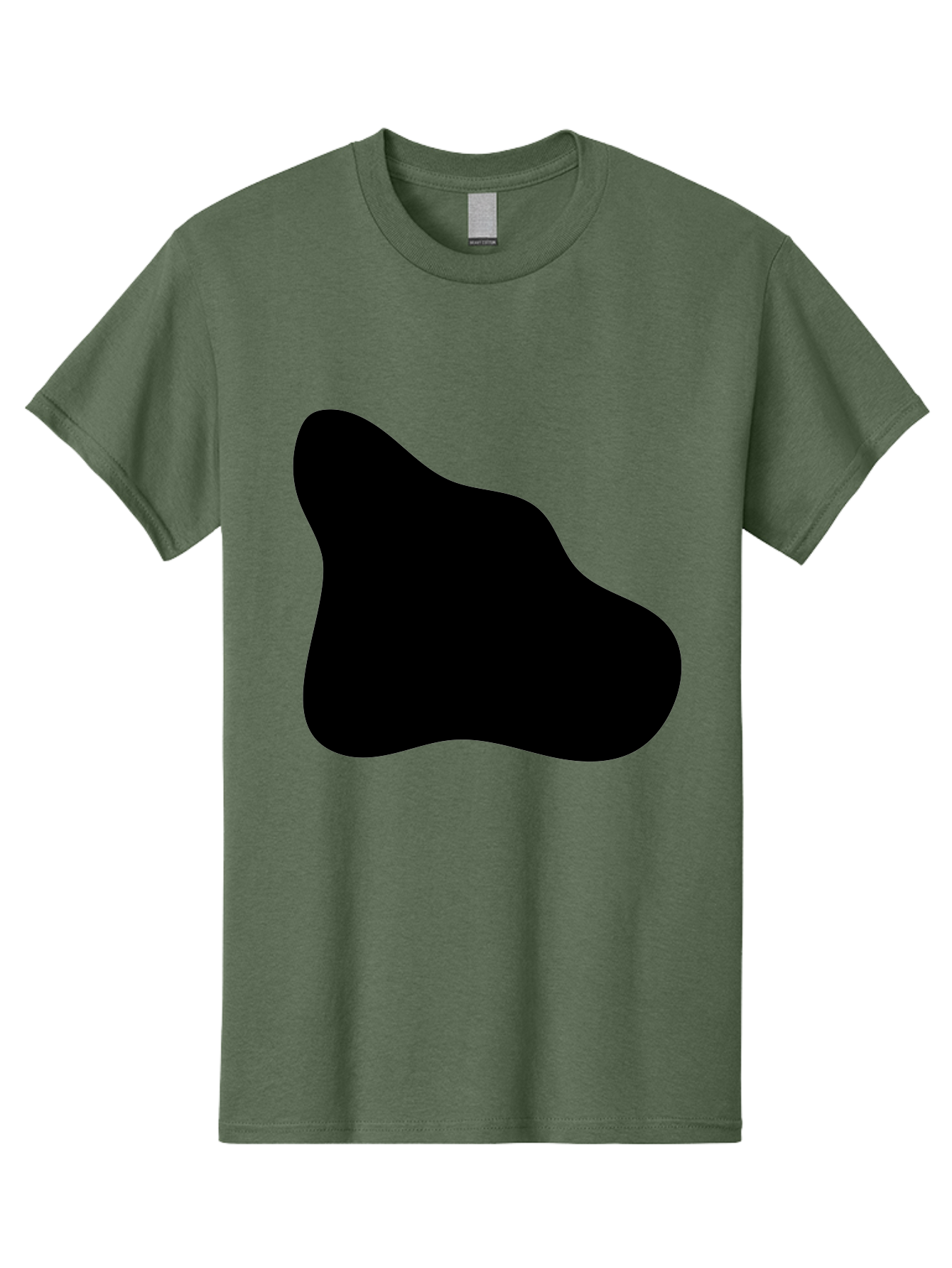 Black-Blob-2 Men'S Graphic Tee, 100% Cotton, Comfortable Casual Summer Wear, Machine Washable, Abstract Shape, Black Silhouette, Irregular Form, Modern Design, Graphic Element, Minimalist Art, Contemporary Style -  Aaa365