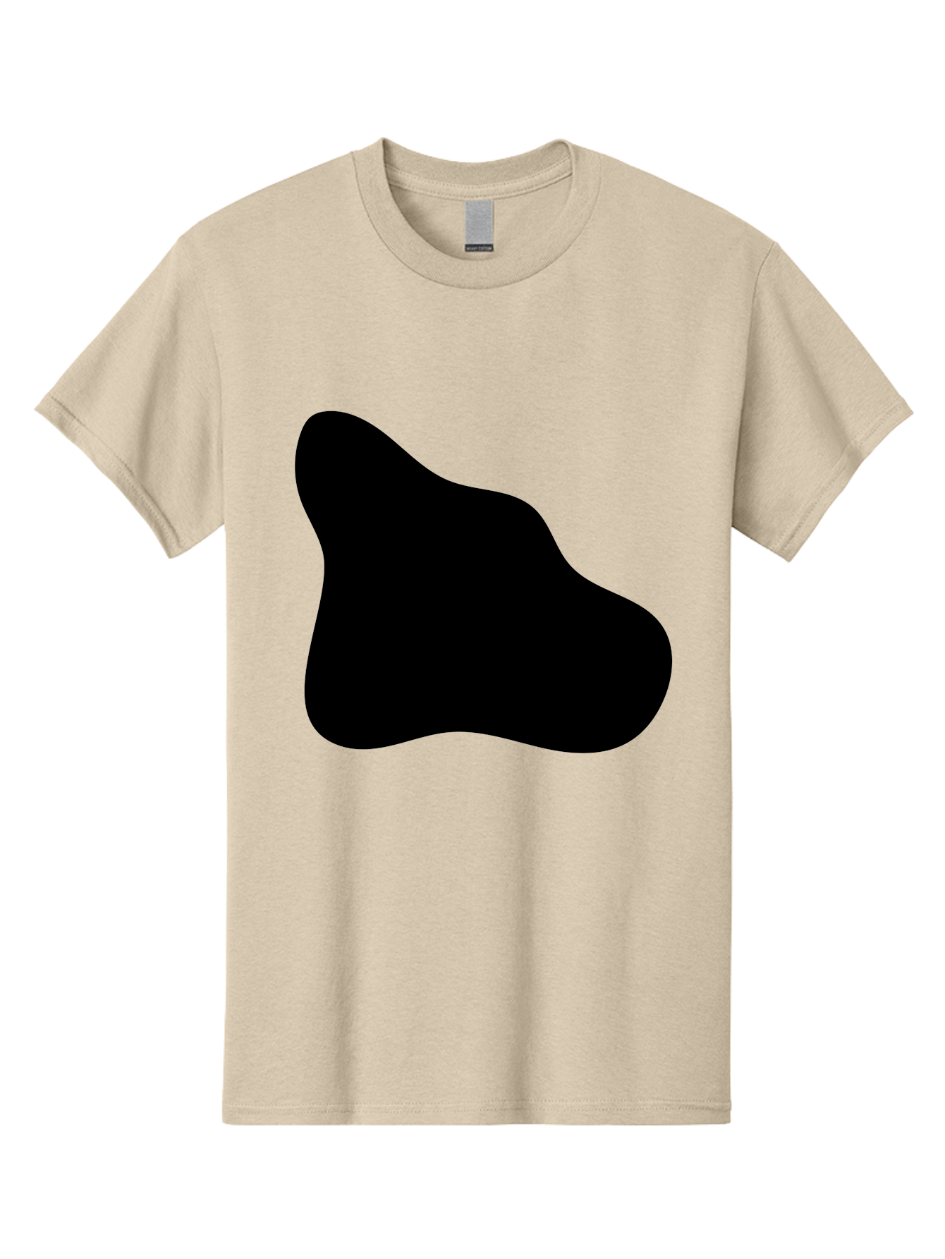 Black-Blob-2 Men'S Graphic Tee, 100% Cotton, Comfortable Casual Summer Wear, Machine Washable, Abstract Shape, Black Silhouette, Irregular Form, Modern Design, Graphic Element, Minimalist Art, Contemporary Style -  Aaa365