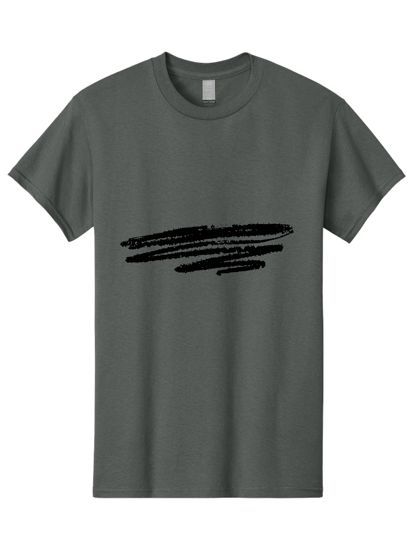 Black-Brush-Stroke Men'S Graphic Tee, 100% Cotton, Comfortable Casual Summer Wear, Machine Washable, Black Scribble, Abstract Art, Rough Texture, Expressive Lines, Modern Design, Artistic Brush Stroke, Creative Element -  Aaa367