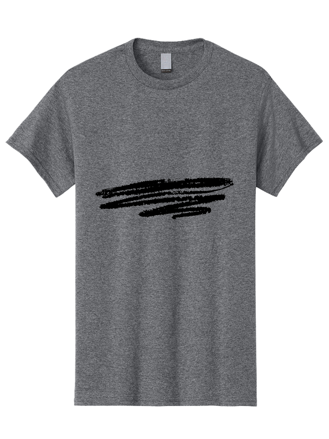 Black-Brush-Stroke Men'S Graphic Tee, 100% Cotton, Comfortable Casual Summer Wear, Machine Washable, Black Scribble, Abstract Art, Rough Texture, Expressive Lines, Modern Design, Artistic Brush Stroke, Creative Element -  Aaa367