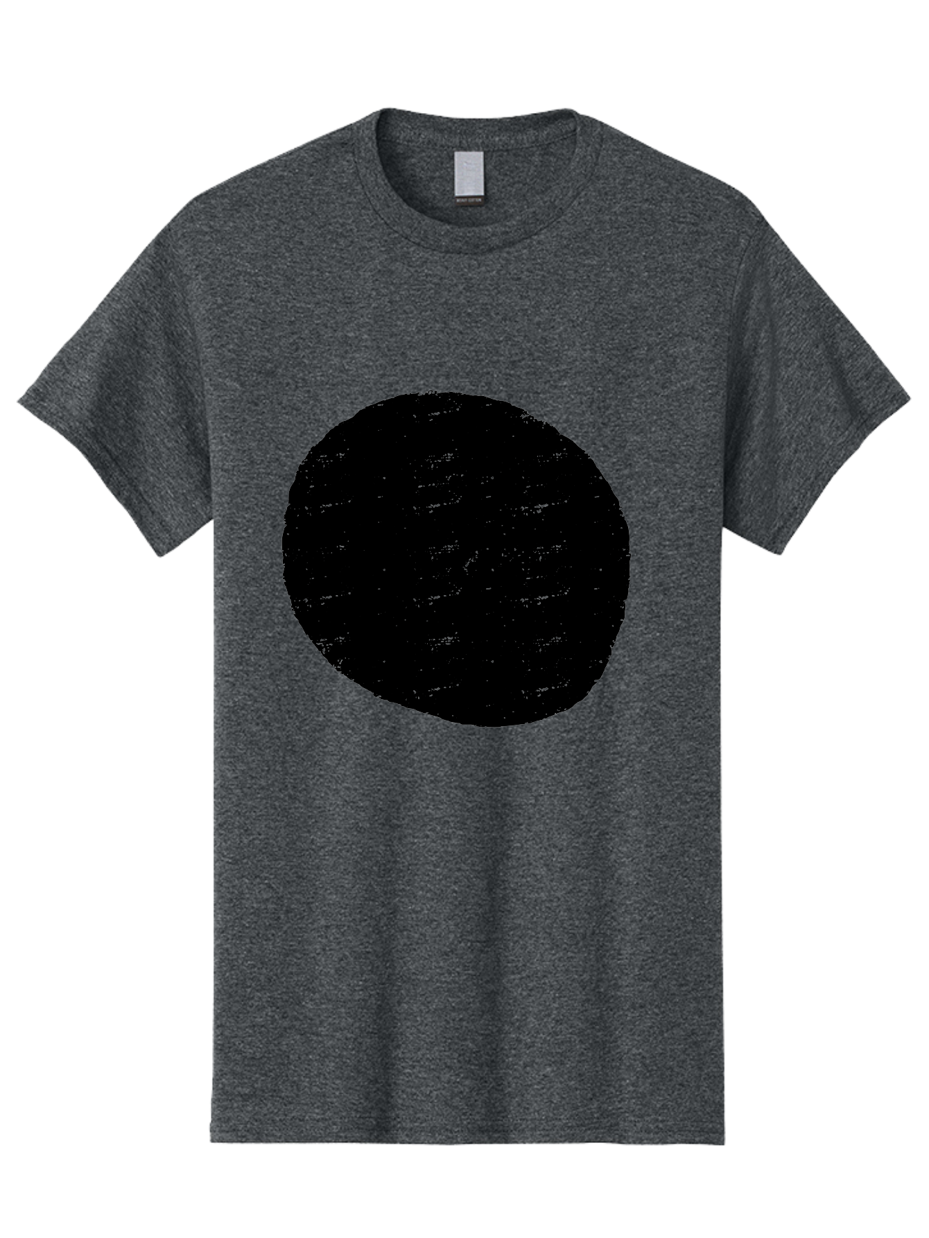 Black-Circle Men'S Graphic Tee, 100% Cotton, Comfortable Casual Summer Wear, Machine Washable, Black Circle, Abstract Shape, Digital Art, Modern Design, Minimalist Style, Geometric Figure, Simple Icon -  Aaa369