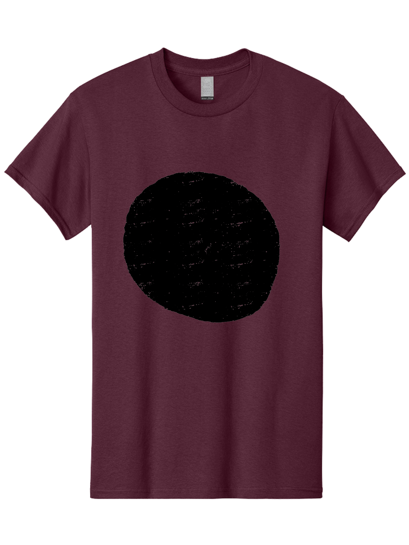 Black-Circle Men'S Graphic Tee, 100% Cotton, Comfortable Casual Summer Wear, Machine Washable, Black Circle, Abstract Shape, Digital Art, Modern Design, Minimalist Style, Geometric Figure, Simple Icon -  Aaa369