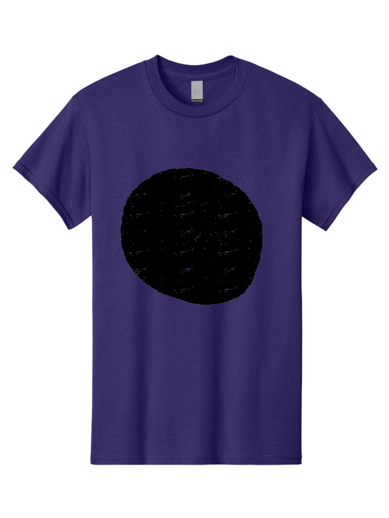 Black-Circle Men'S Graphic Tee, 100% Cotton, Comfortable Casual Summer Wear, Machine Washable, Black Circle, Abstract Shape, Digital Art, Modern Design, Minimalist Style, Geometric Figure, Simple Icon -  Aaa369
