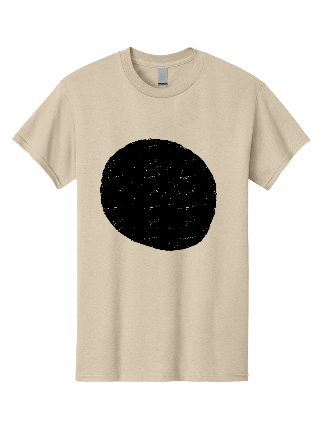 Black-Circle Men'S Graphic Tee, 100% Cotton, Comfortable Casual Summer Wear, Machine Washable, Black Circle, Abstract Shape, Digital Art, Modern Design, Minimalist Style, Geometric Figure, Simple Icon -  Aaa369