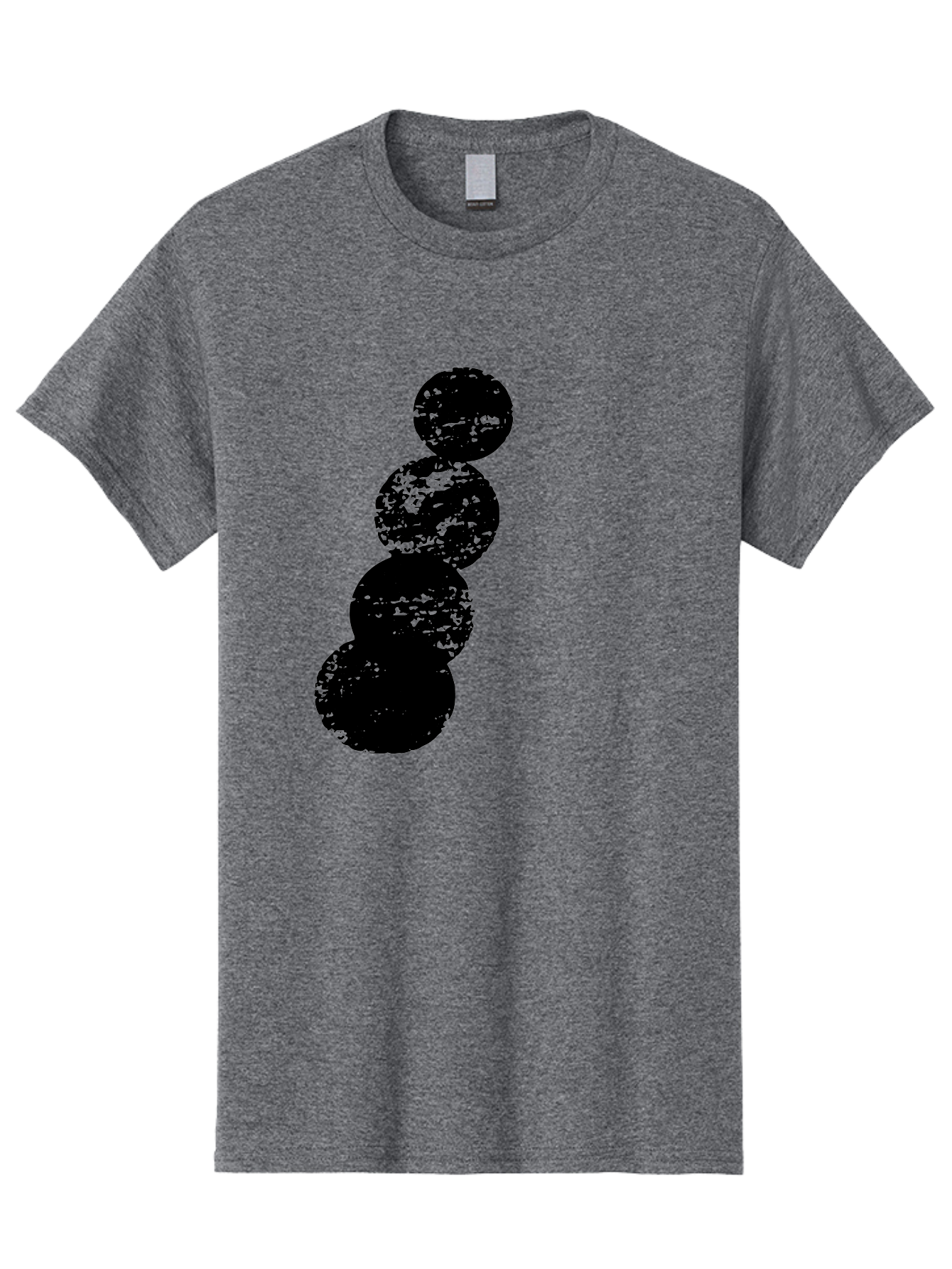 Black-Circles Men'S Graphic Tee, 100% Cotton, Comfortable Casual Summer Wear, Machine Washable, Black Spheres, Distressed Texture, Diagonal Alignment, Abstract Design, Modern Art, Creative Pattern, Minimalist Style, Grunge Effect, -  Aaa370