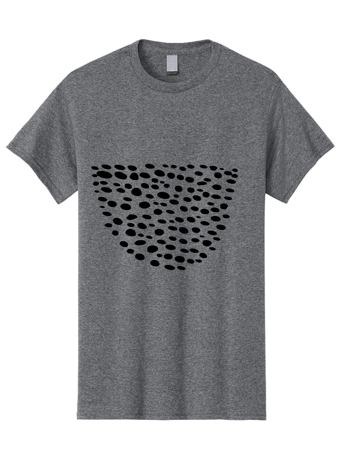 Black-Dots-Heart Men'S Graphic Tee, 100% Cotton, Comfortable Casual Summer Wear, Machine Washable, Black Dots Forming Heart Shape, Minimalist Design, Abstract Heart, Modern Art, Simple Graphics, Dot Pattern, Heart Illustration, Cute Design -  Aaa371