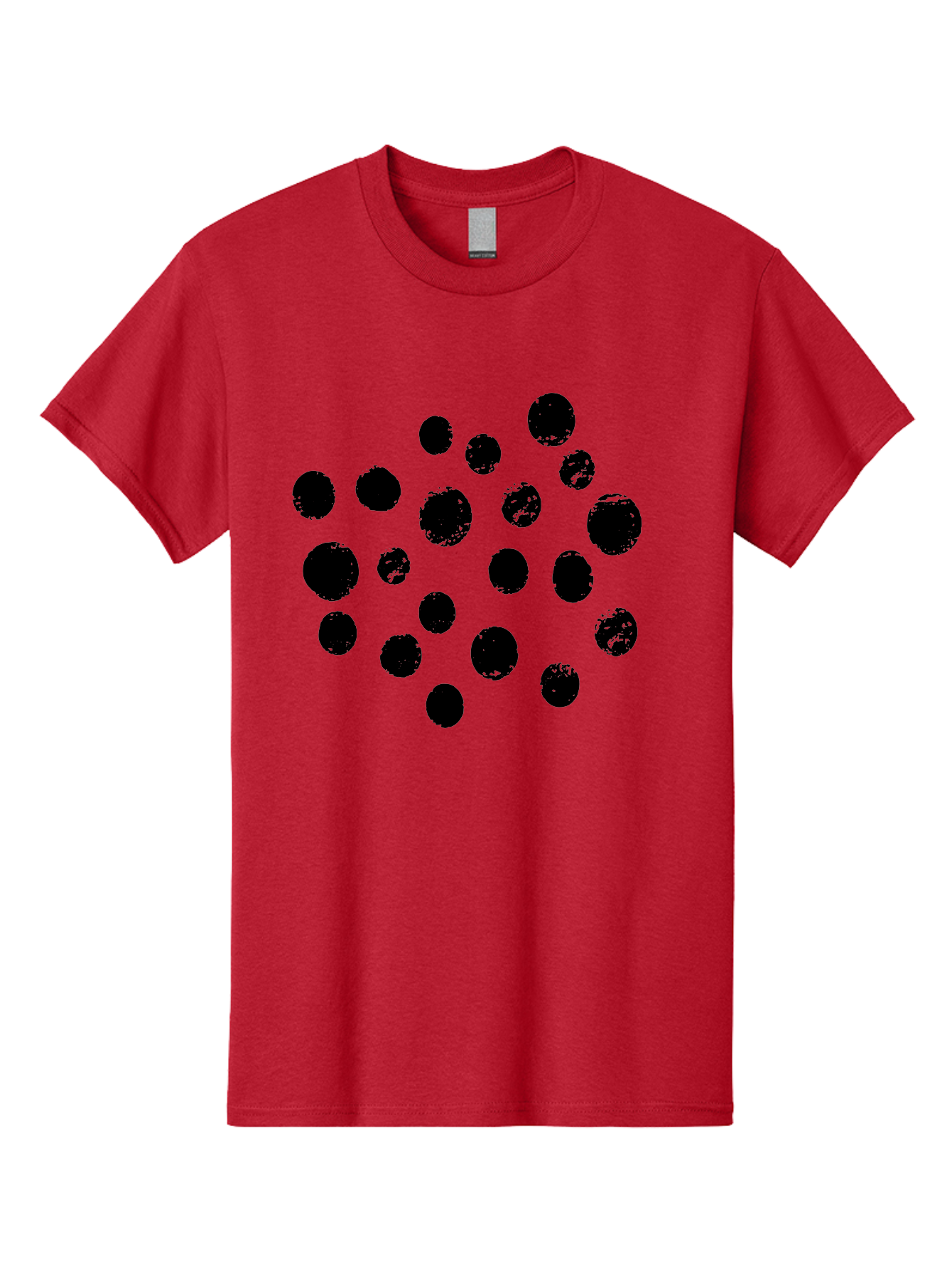 Black-Dots Men'S Graphic Tee, 100% Cotton, Comfortable Casual Summer Wear, Machine Washable, Black Dots, Scattered Dots, Round Shapes, Abstract Design, Creative Pattern, Artistic Elements, Modern Graphic, Simple Shapes -  Aaa372